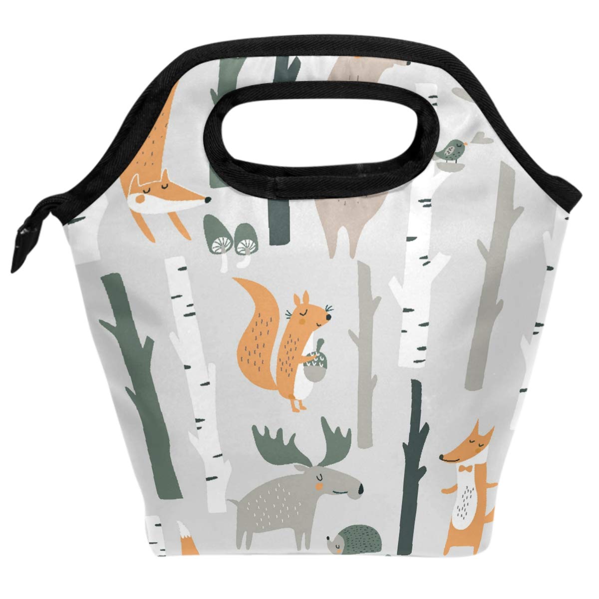 Insulated Reusable Lunch Bag for Women & Kids - Squirrel Design Cooler Tote for School, Office & Picnic - Leakproof Meal Prep Lunchbox for Daily Use