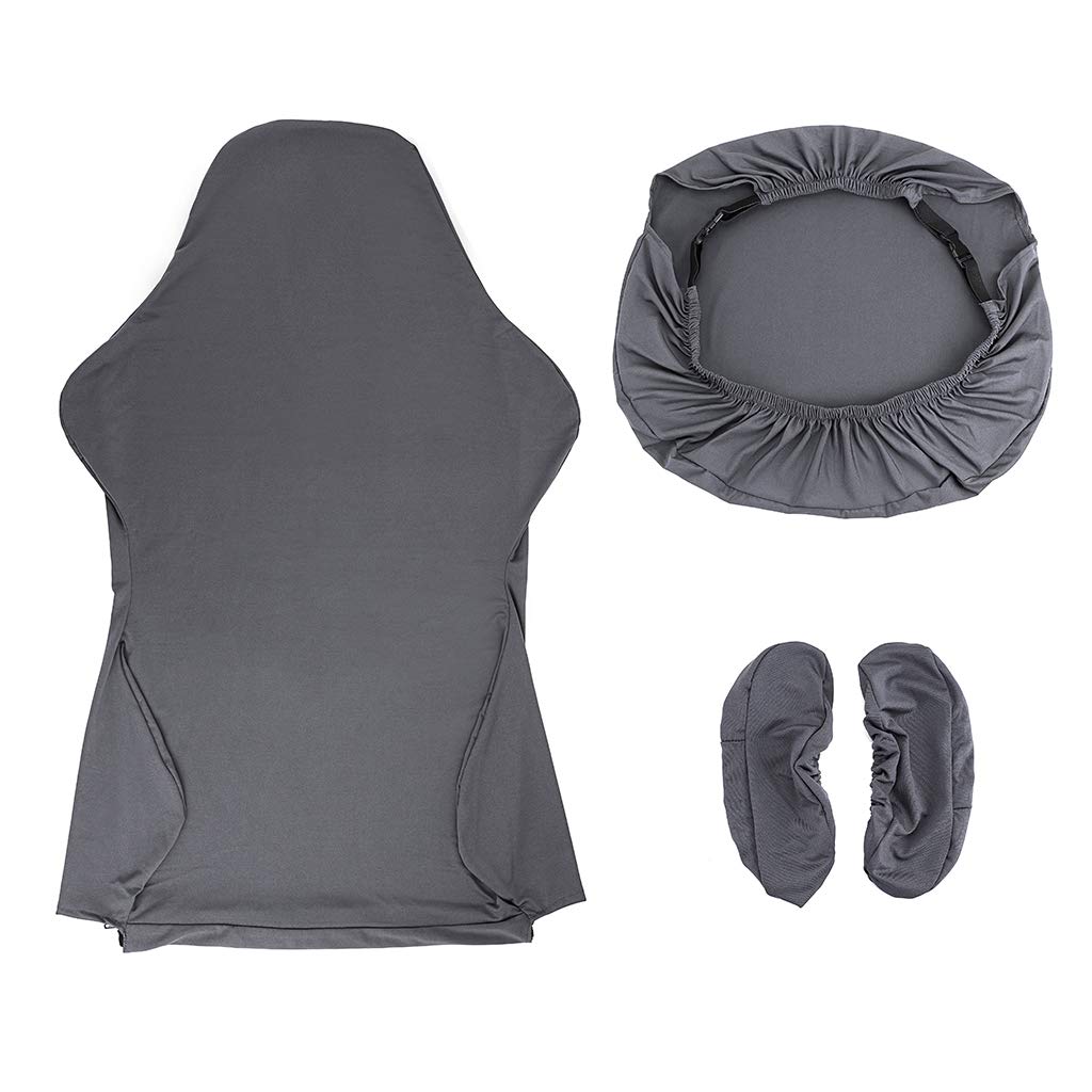 BTSKY Ergonomic Office & Gaming Chair Cover - Stretchy Polyester Slipcover for Reclining Racing Chairs - Dark Grey (Chair Not Included) | Perfect for Home Office, Gaming Setup & Workspace Comfort