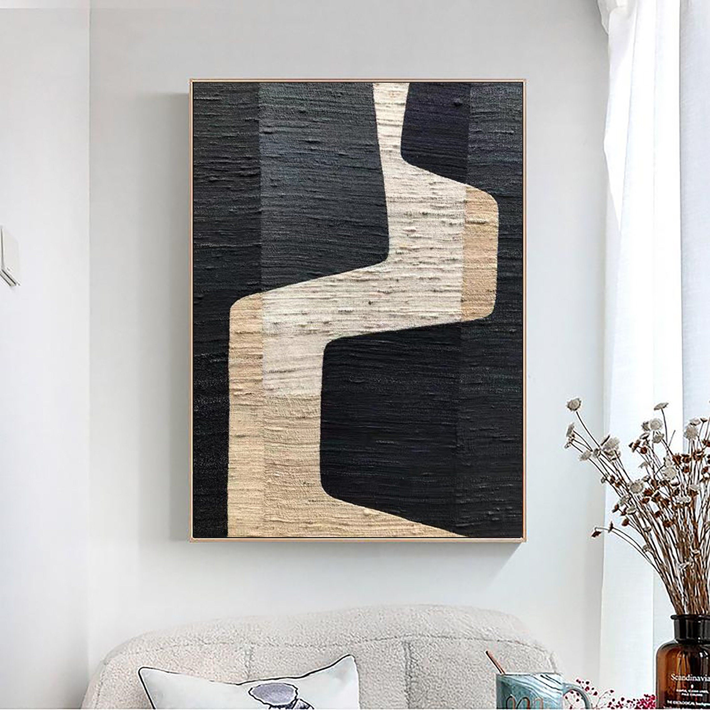 Beige & Brown Abstract Wall Art Print #BB005 - Modern Home Decor for Living Room, Bedroom & Office