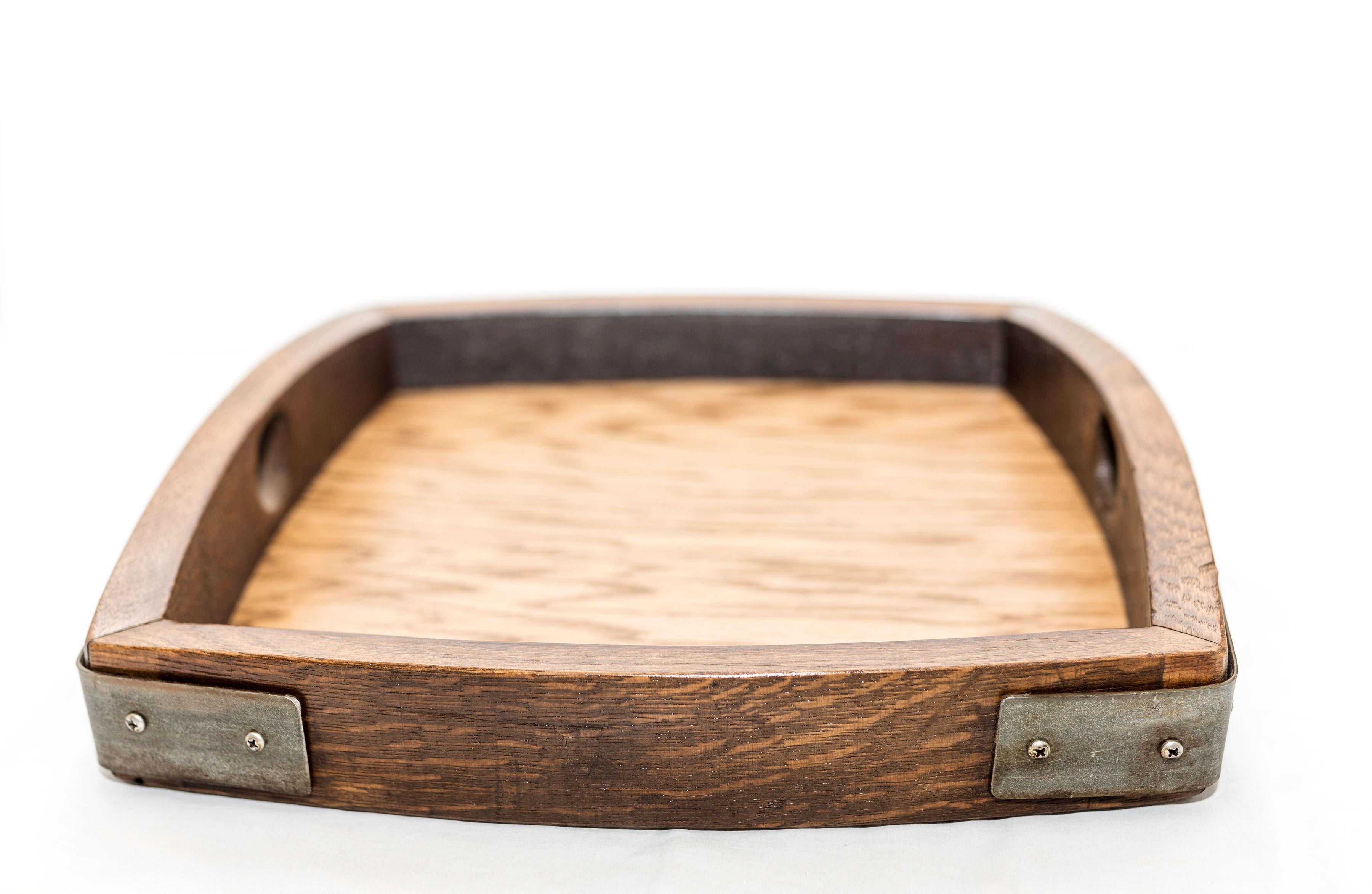 Reclaimed Oak Wood Rectangular Serving Tray - Handcrafted from Wine Barrels | Perfect for Charcuterie, Breakfast in Bed & Home Decor