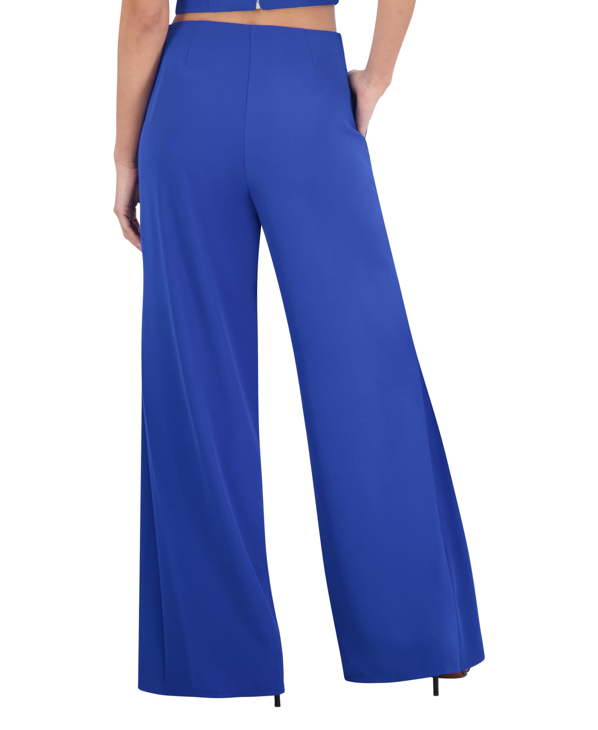 Women's High Waisted Wide Leg Pants with Side Slits - Comfortable Stretchy Lounge Pants for Casual Wear, Office & Travel