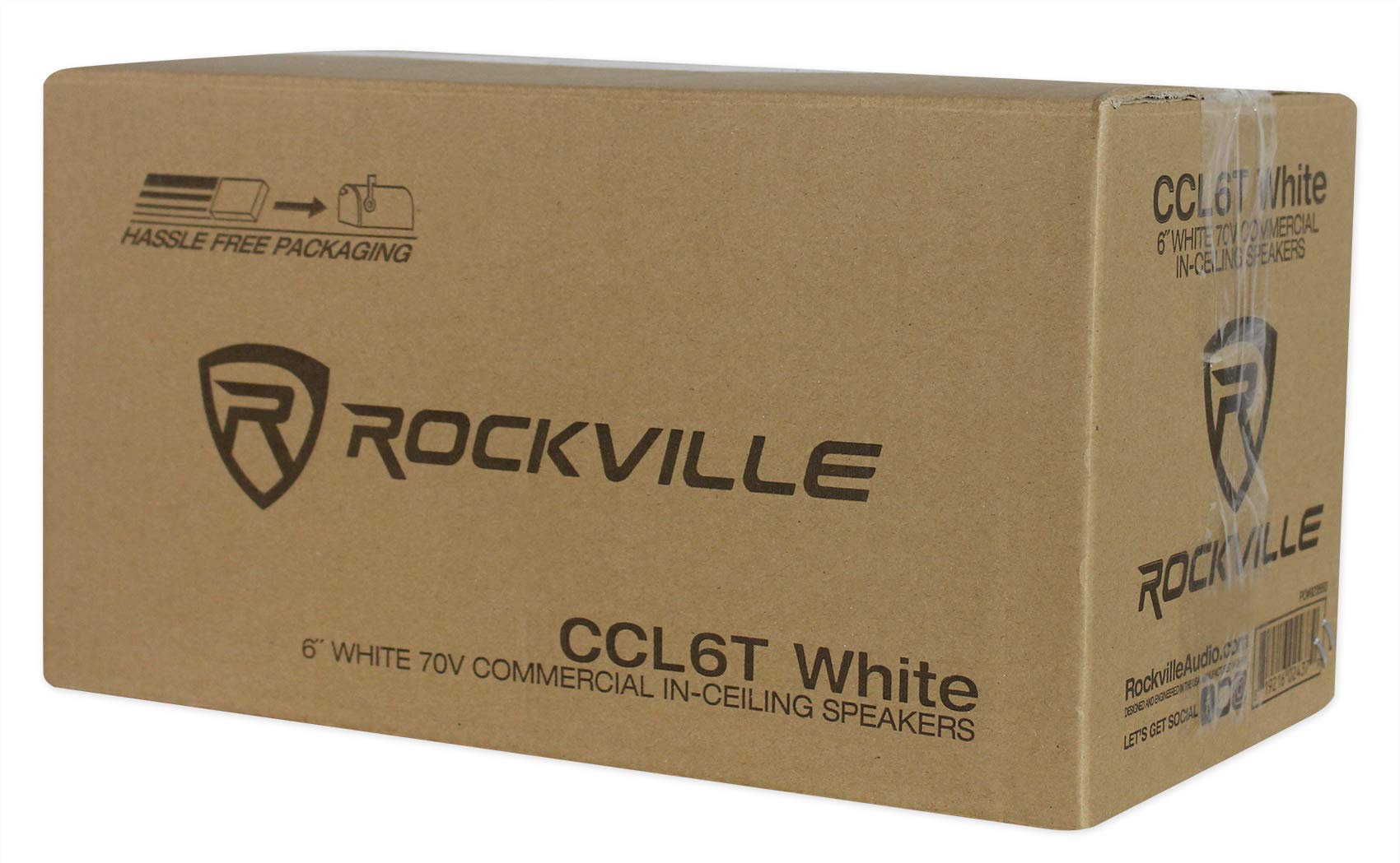 Rockville 16 CCL6T White 70V 6-Inch Commercial Ceiling Speakers - High-Quality Sound for Restaurants, Offices, and Retail Spaces - Perfect for Background Music and PA Systems