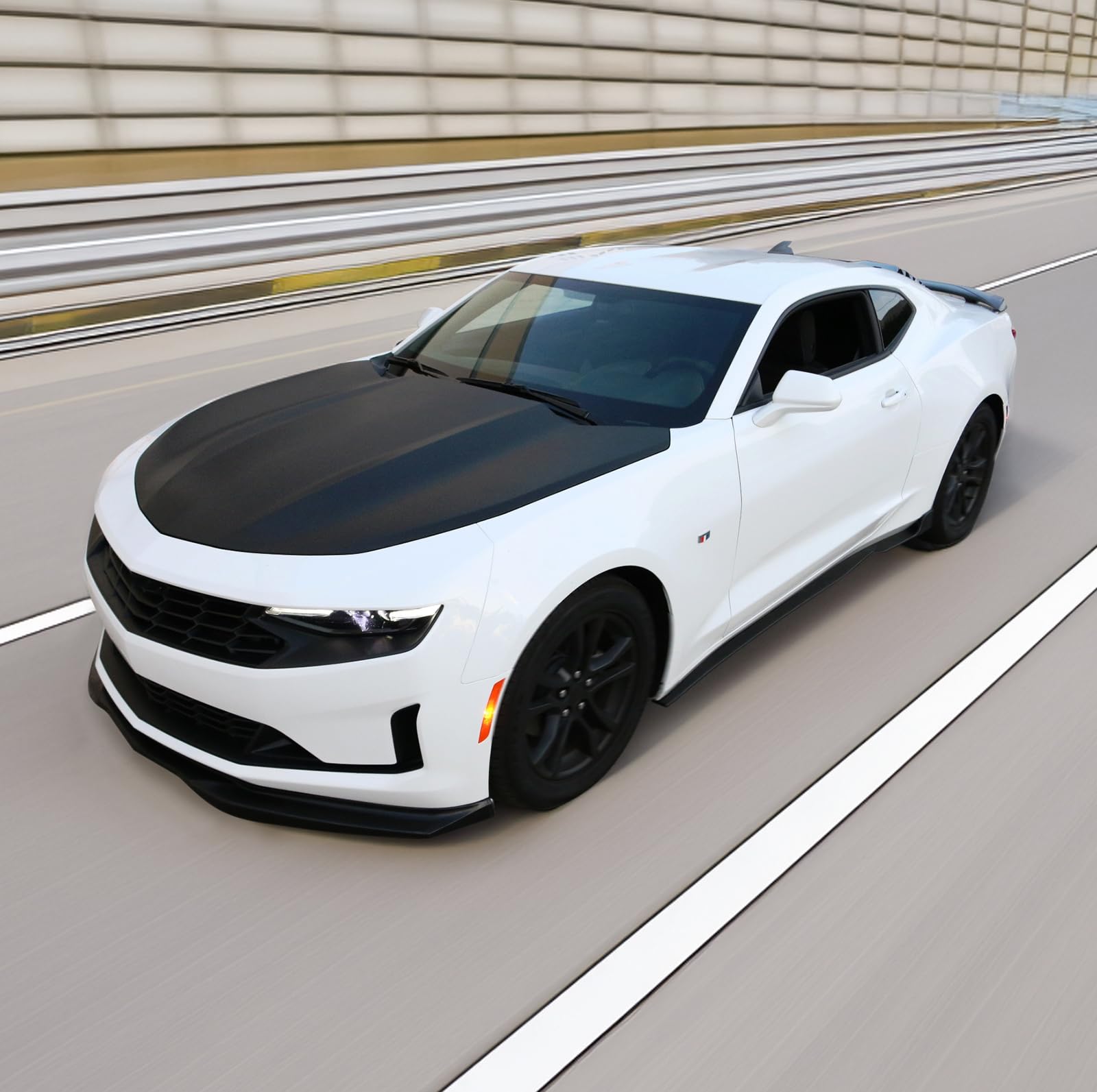 IKON MOTORSPORTS AC Style Black PU Front Bumper Lip Spoiler for 2016-2018 Chevrolet Camaro SS | Enhances Aerodynamics & Sporty Look | Perfect for Street Racing & Car Shows