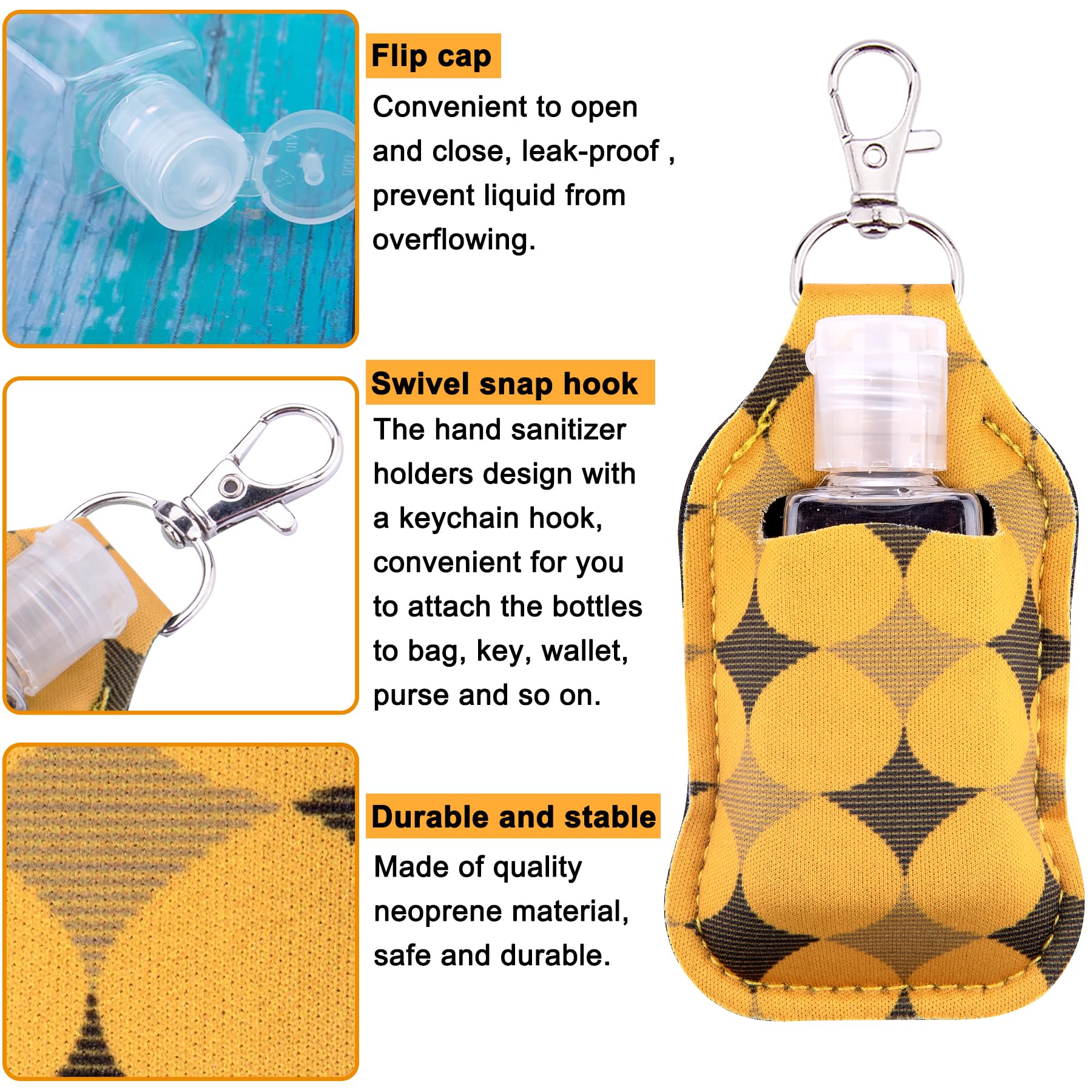 **Duufin 50-Piece Hand Sanitizer Keychain Holders Set – Empty Travel Bottles (25 Flip-Cap Reusable Bottles + 25 Hand Sanitizer Holders) for Backpack, Purse & On-the-Go Hygiene**    *(Perfect for Travel, Gym, Office, School & Everyday Use – Compact & Convenient Sanitizer Solution!)*