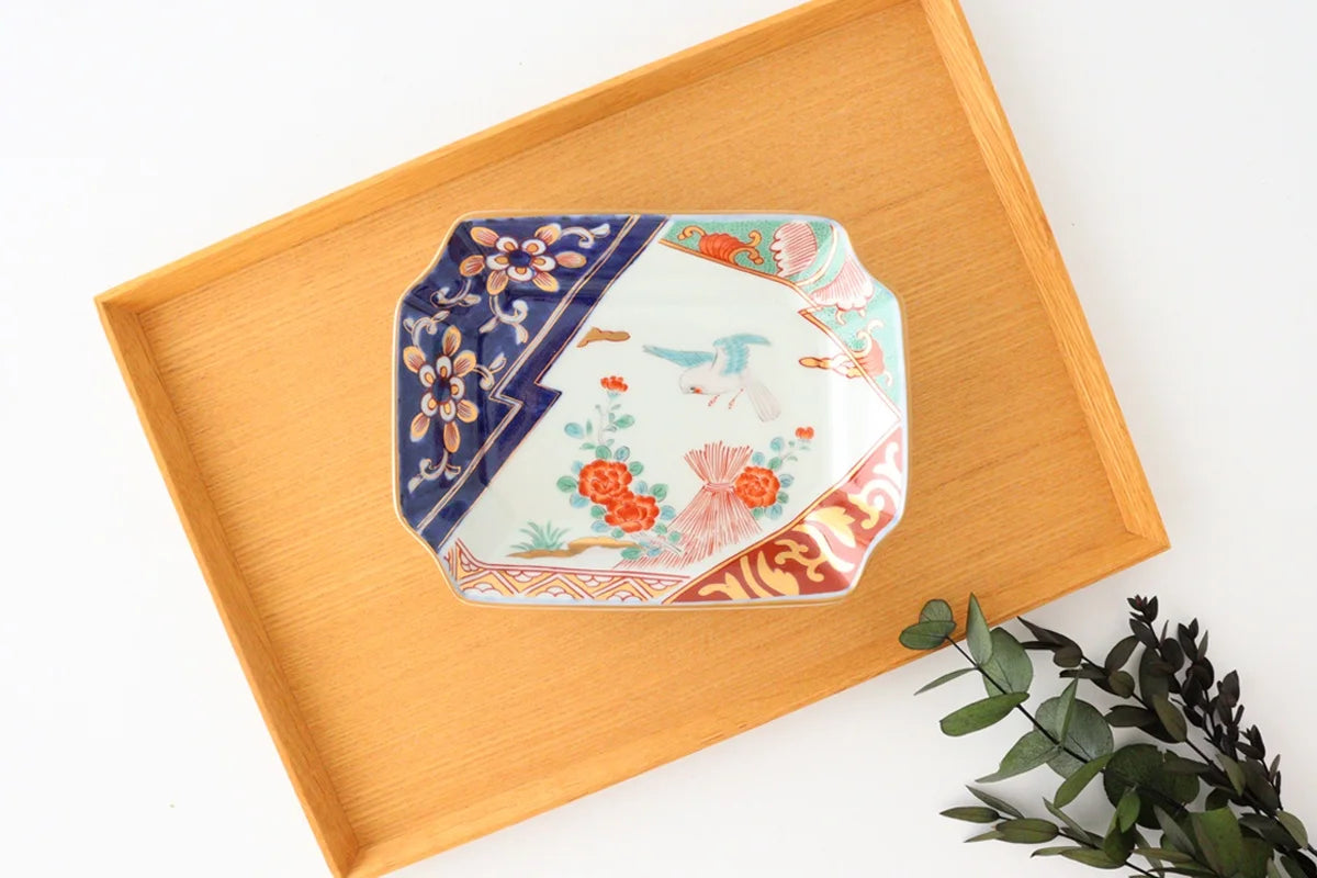 Hasami Yaki Ceramic Plate 16 cm (6.3 inches) - Handcrafted Japanese Peony and Bird Design - Elegant Dinnerware for Home Dining, Party Serving & Gift Giving