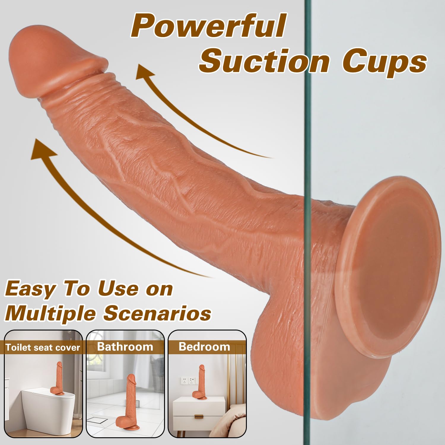 8.2 Inch Realistic Silicone Dildo for Women & Men - Dual Stimulation Adult Sex Toy for Clitoral, Vaginal & Anal Pleasure with Strong Suction Cup Base for Hands-Free Play - Perfect for Couples & Solo Use in Bedroom, Shower or Travel