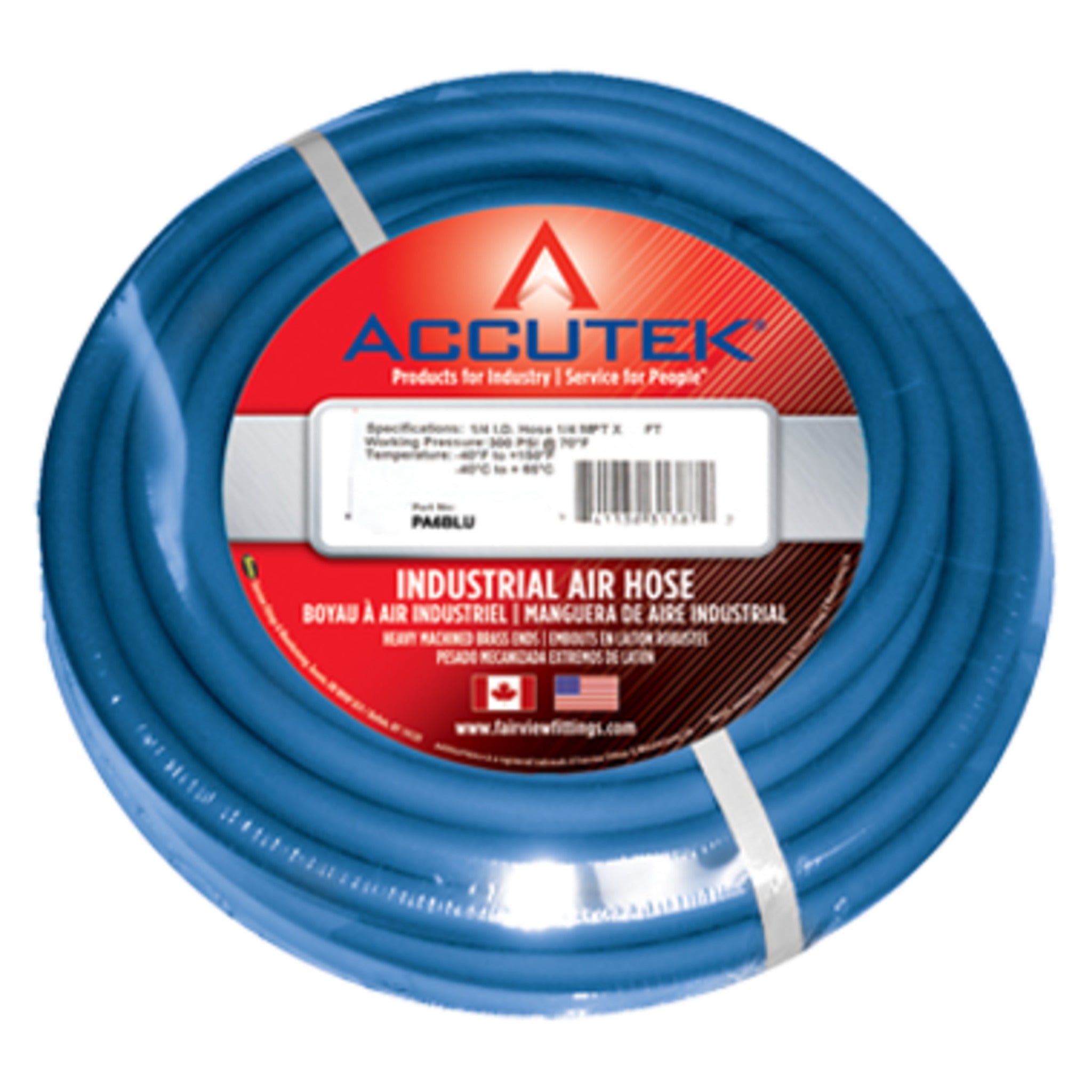 Accutek Premium Blue PVC Air Hose Assemblies – Cold Weather Flexible, Non-Marking, Ozone Resistant, 300 PSI (-15°F to +150°F) for Air Compressors, Pneumatic Tools & Industrial Applications