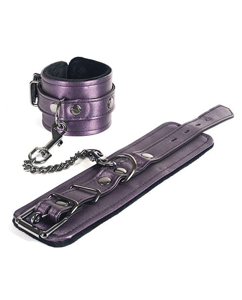 Spartacus Galaxy Legend Faux Leather Ankle Restraints - Purple BDSM Bondage Gear for Couples, Role Play & Sensual Play