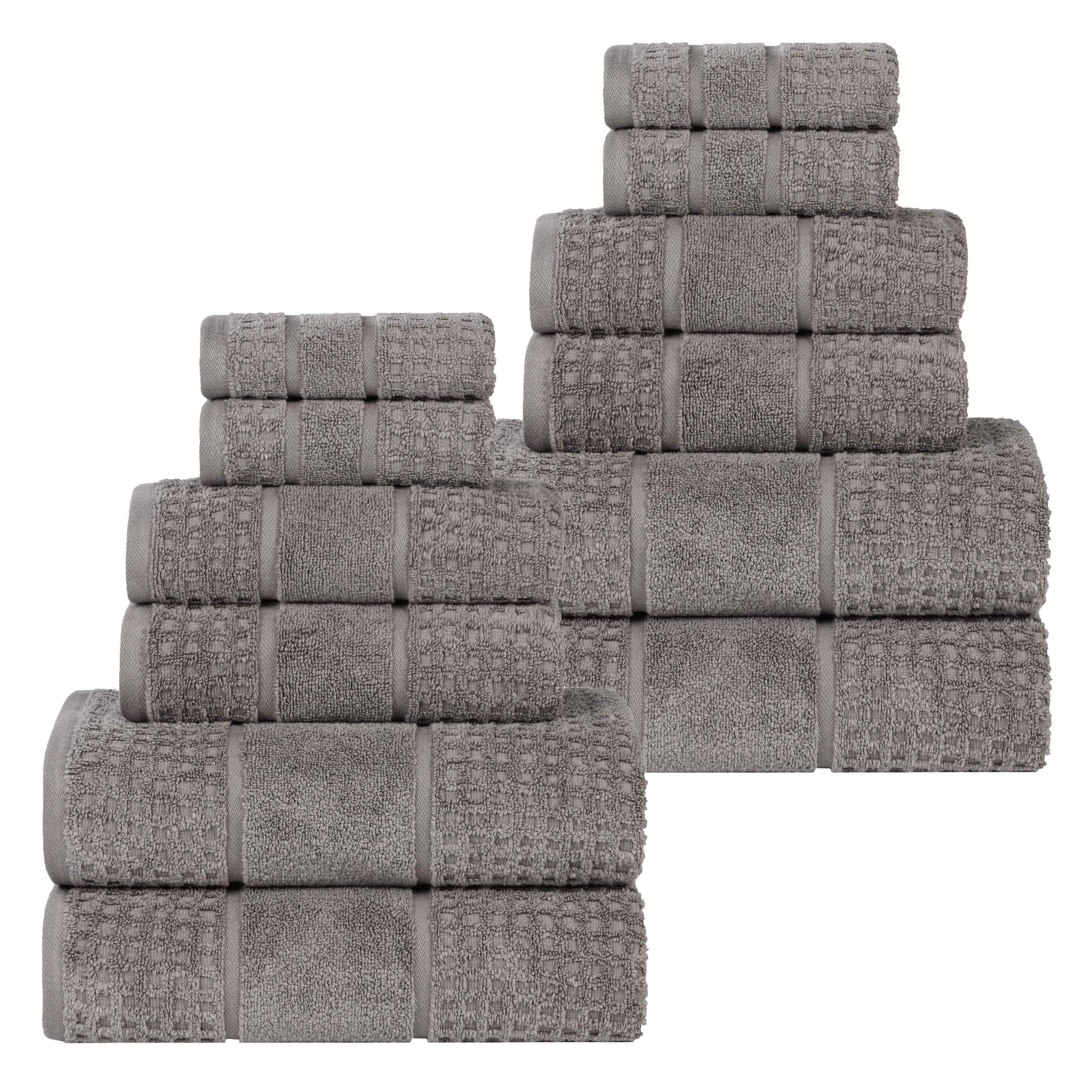 Premium 12-Piece Zero Twist Cotton Waffle Towel Set - Ultra Soft & Highly Absorbent Honeycomb Weave Bath Towels for Spa, Gym, and Luxury Home Use