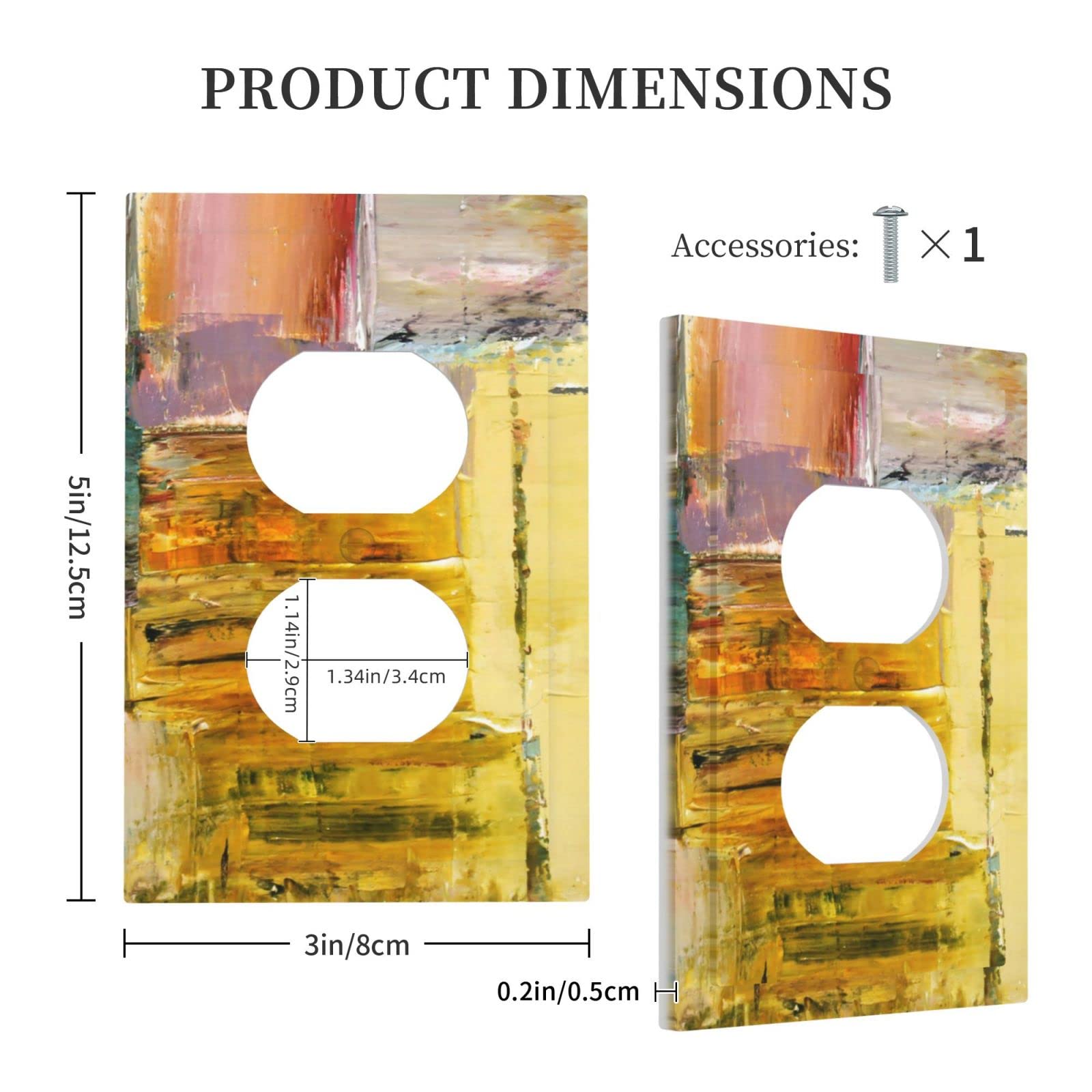 Modern Abstract Light Switch Cover Plate - Decorative Mid-Duplex Electrical Outlet Wall Plate for Light Switches - Stylish Home Decor for Bedroom, Bathroom & Kitchen - Perfect for Home Renovation & Interior Design Projects