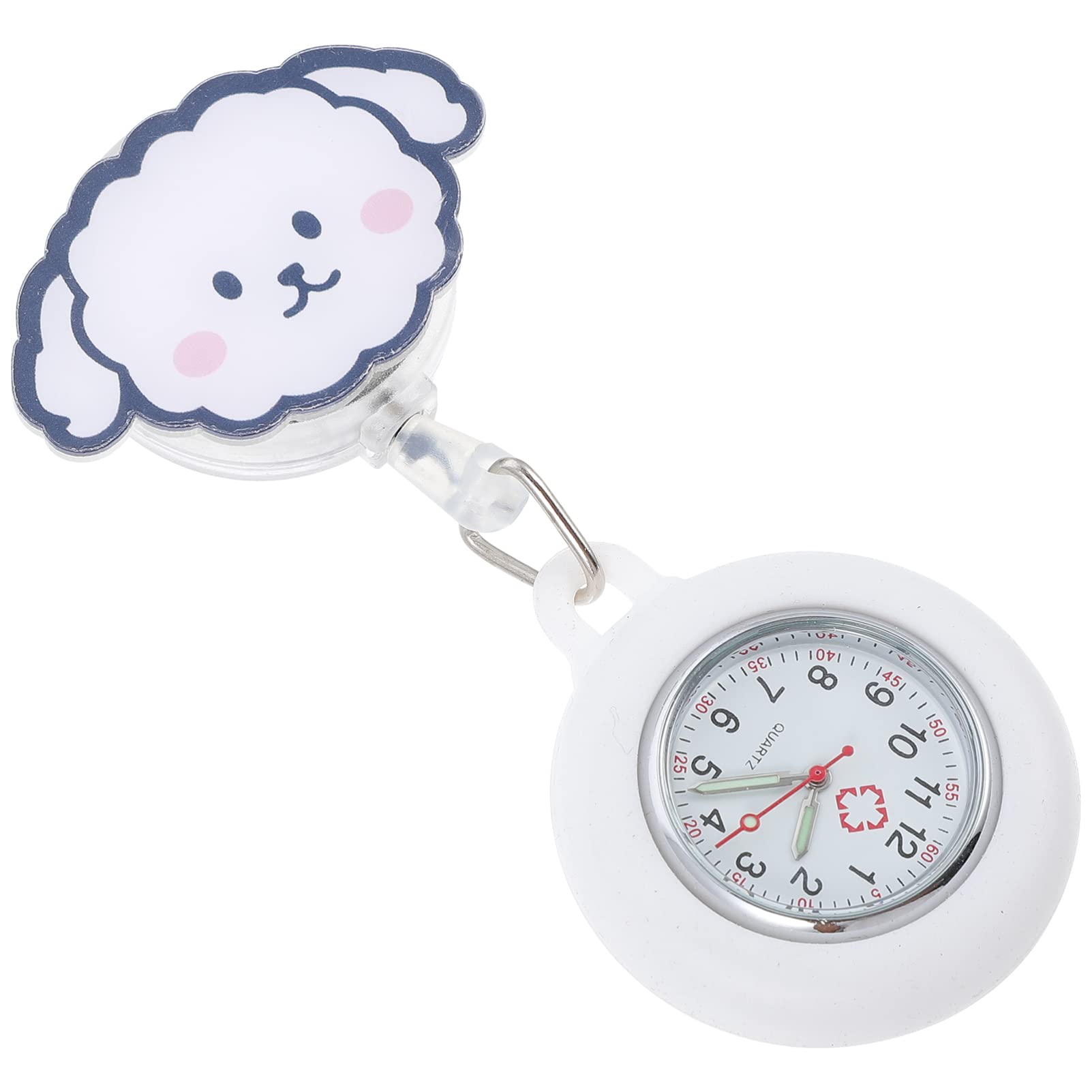 Hemobllo Nurse Lapel Pin Watch - Cute Doctor Watch Brooch with Telescopic Pocket & Quartz Movement - Perfect Gift for Nurses, Doctors & Medical Professionals (White) - Ideal for Clinical Shifts, Medical Apparel & Healthcare Events