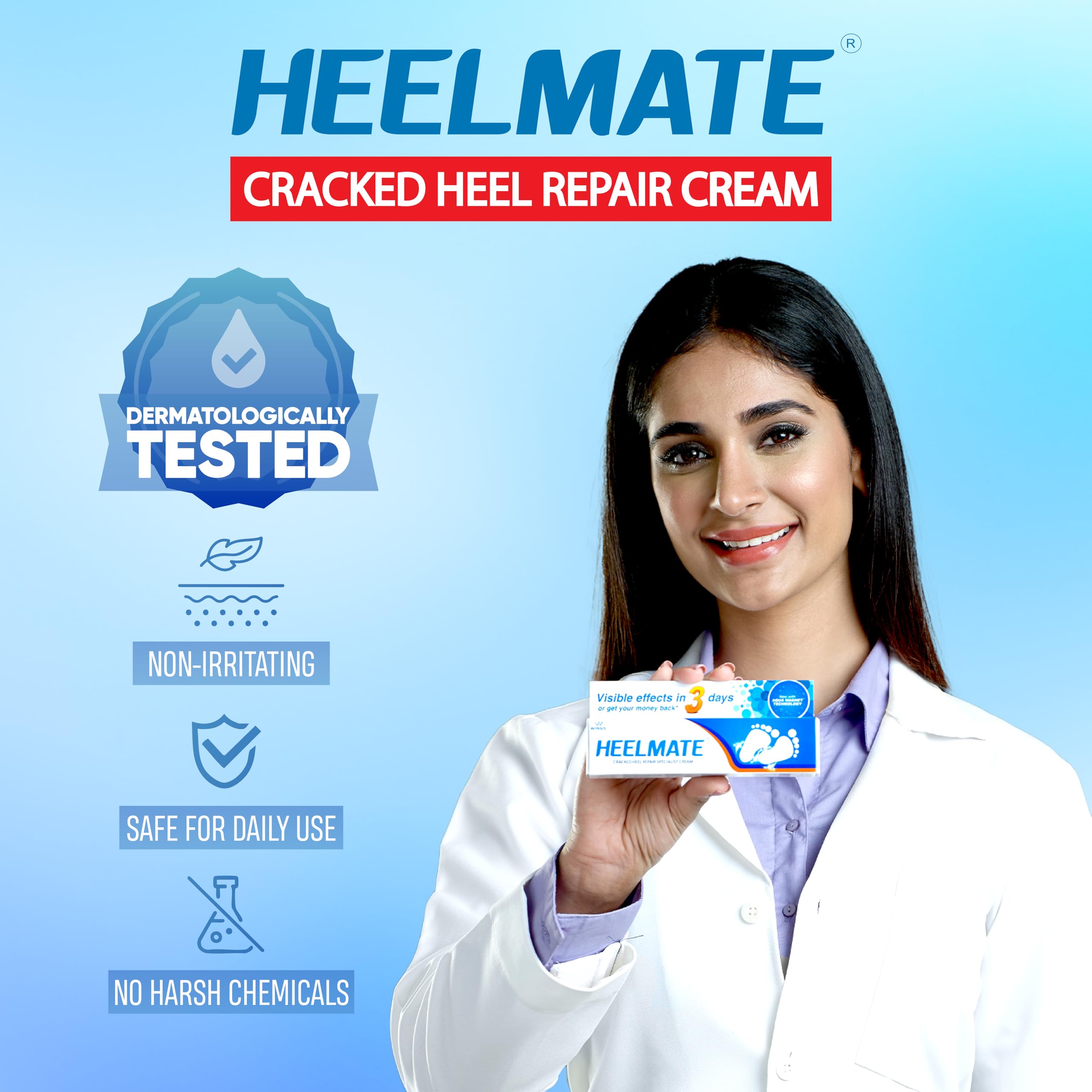 Heelmate Cracked Heel Repair Cream - Intensive Moisturizing Foot Ointment for Dry, Rough Feet (Pack of 4) | Perfect for Cracked Heels, Calluses & Foot Care Routine at Home or Salon