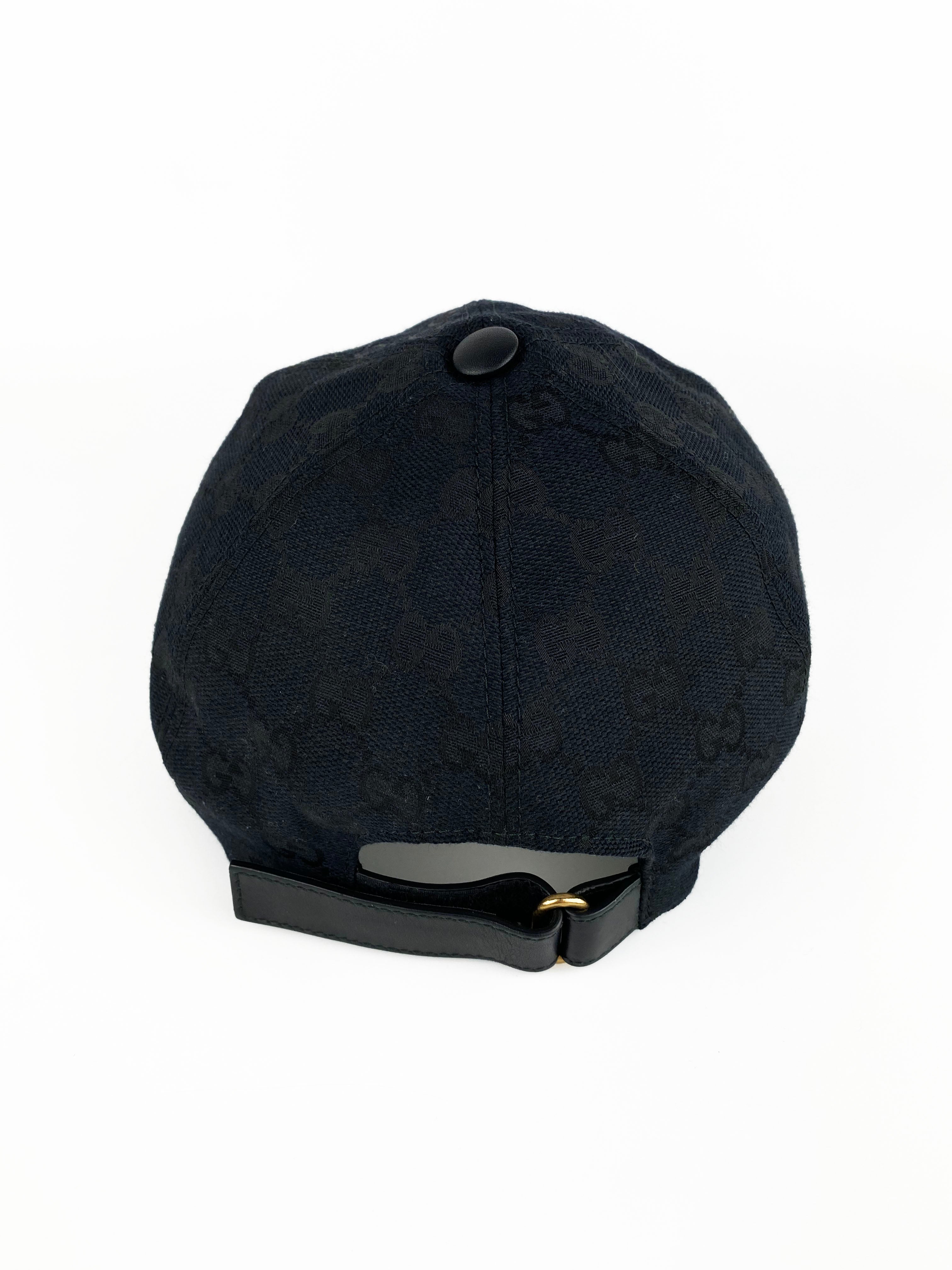 Original Gucci GG Black Web Baseball Cap for Men & Women - Adjustable Snapback Hat for Fashion & Outdoor Activities