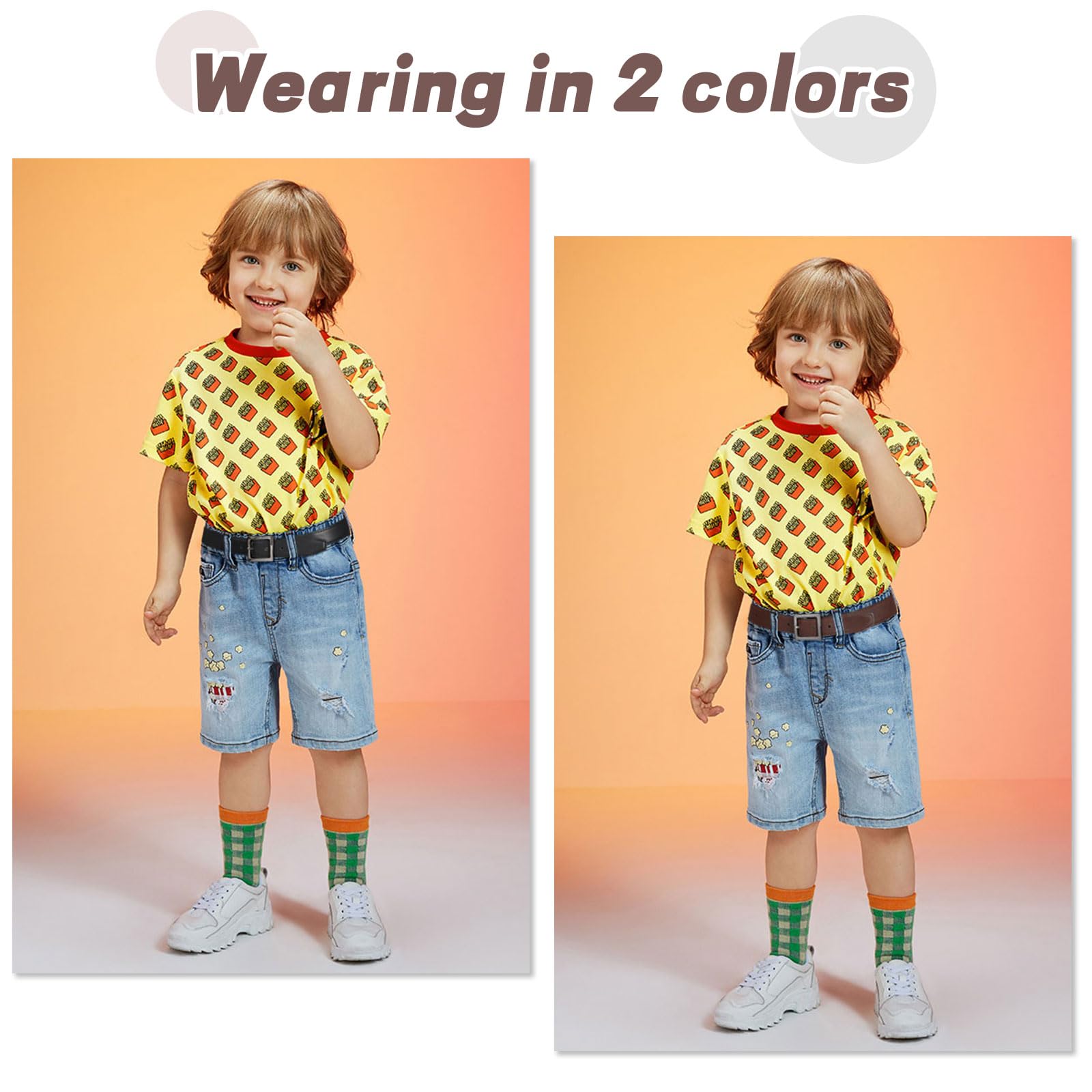 AWAYTR Reversible Kids Belts for Boys - Adjustable Brown & Black Leather Belt for School Uniform, Casual Jeans & Dress Pants | Perfect for School, Church & Everyday Wear
