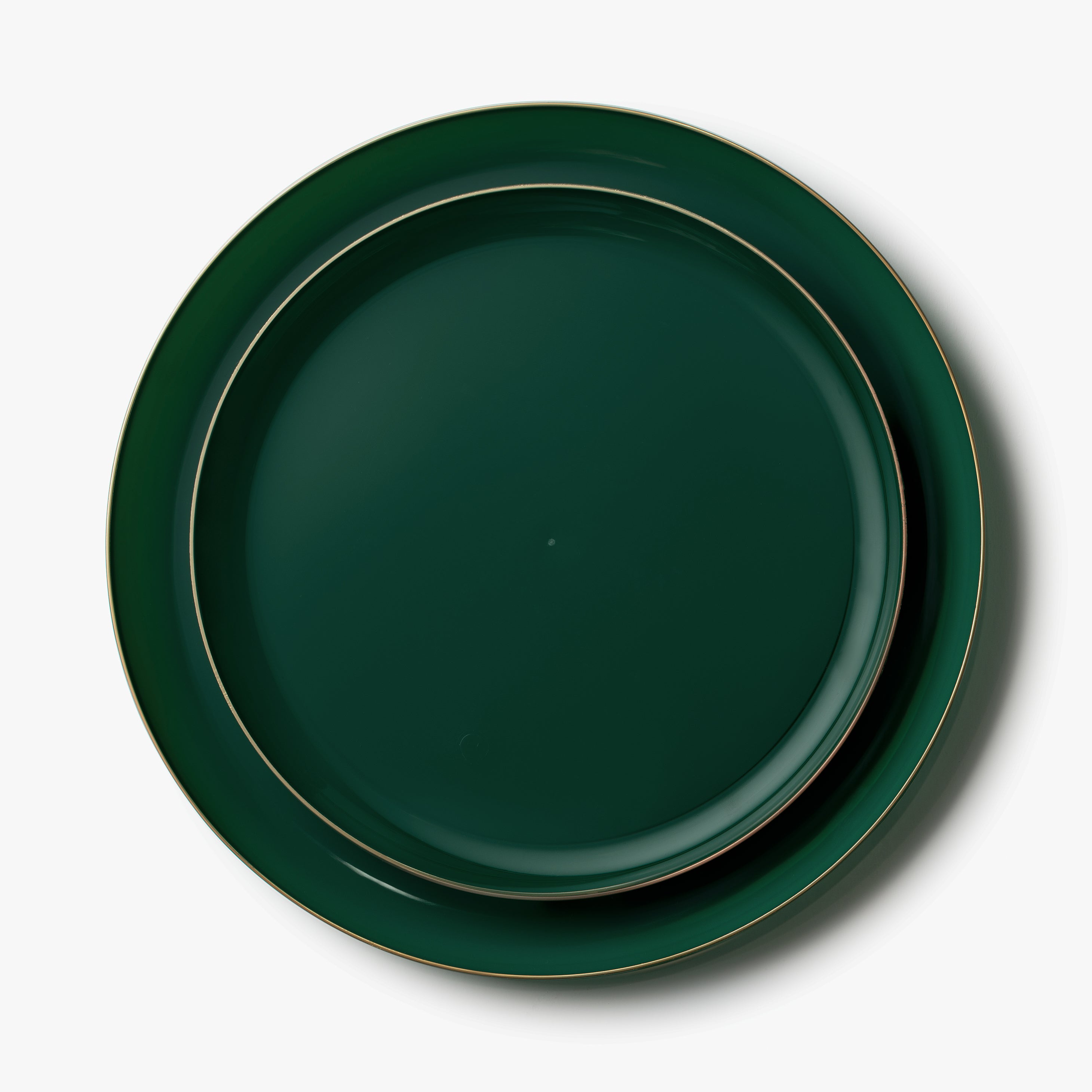 20-Piece Elegant Green & Gold Round Plastic Dinnerware Set - Premium Disposable Plates, Bowls & Cutlery for 10 Guests - Perfect for Weddings, Parties, and Outdoor Events