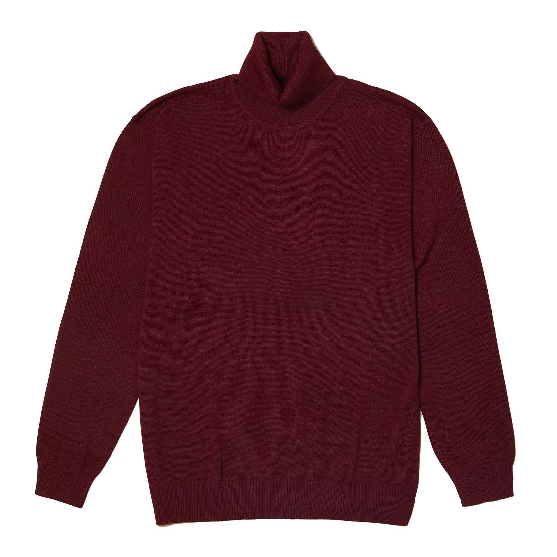 Men's Burgundy Turtleneck Sweater - Soft & Warm Winter Pullover for Casual & Office Wear | Cozy Fall & Winter Fashion Essential