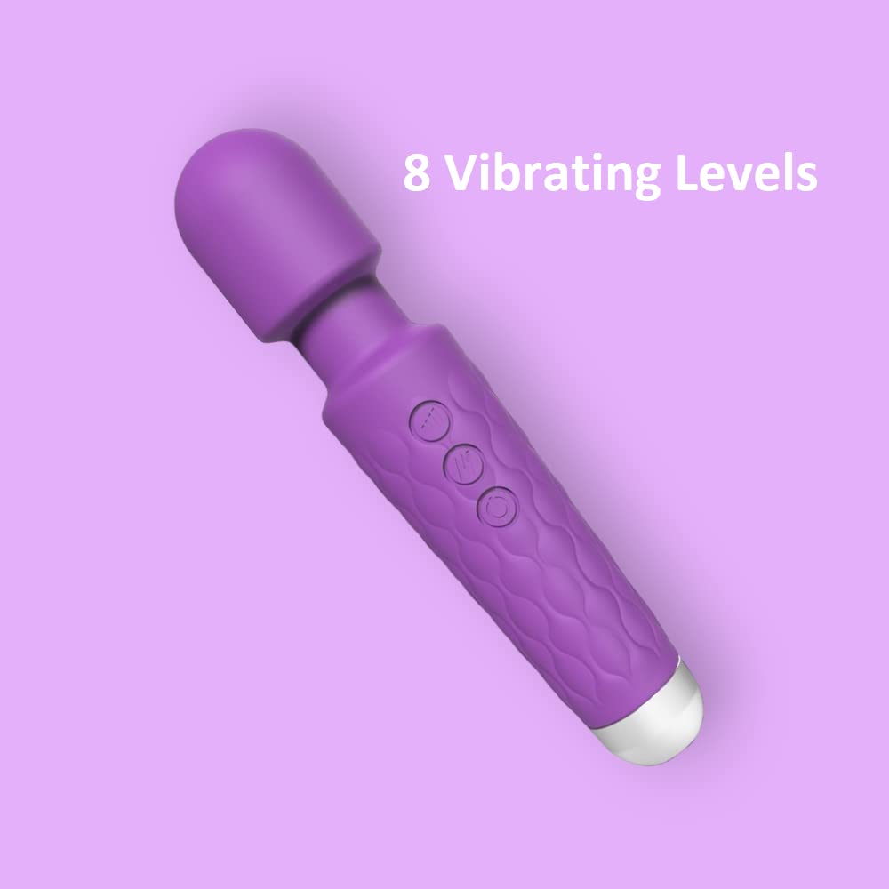 20 Function Powerful Electric Wand Vibrator - Handheld Massager for Muscle Relaxation & Intimate Pleasure - Purple Magic Wand for Home & Spa Use