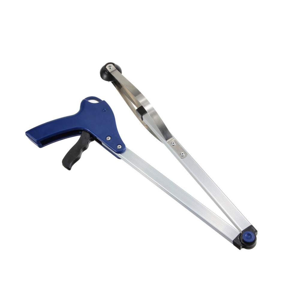 Foldable 83cm Long Reach Grabber Tool - Mobility Aid for Trash Pickup, Litter Collection & Reaching Assistance (Blue) | Ideal for Elderly, Disabled & Outdoor Cleaning