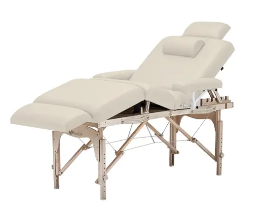 Earthlite Calistoga Portable Salon Massage Table - Lightweight & Adjustable Vanilla Creme Beauty Bed for Professional Spa, Home Use & Mobile Therapists