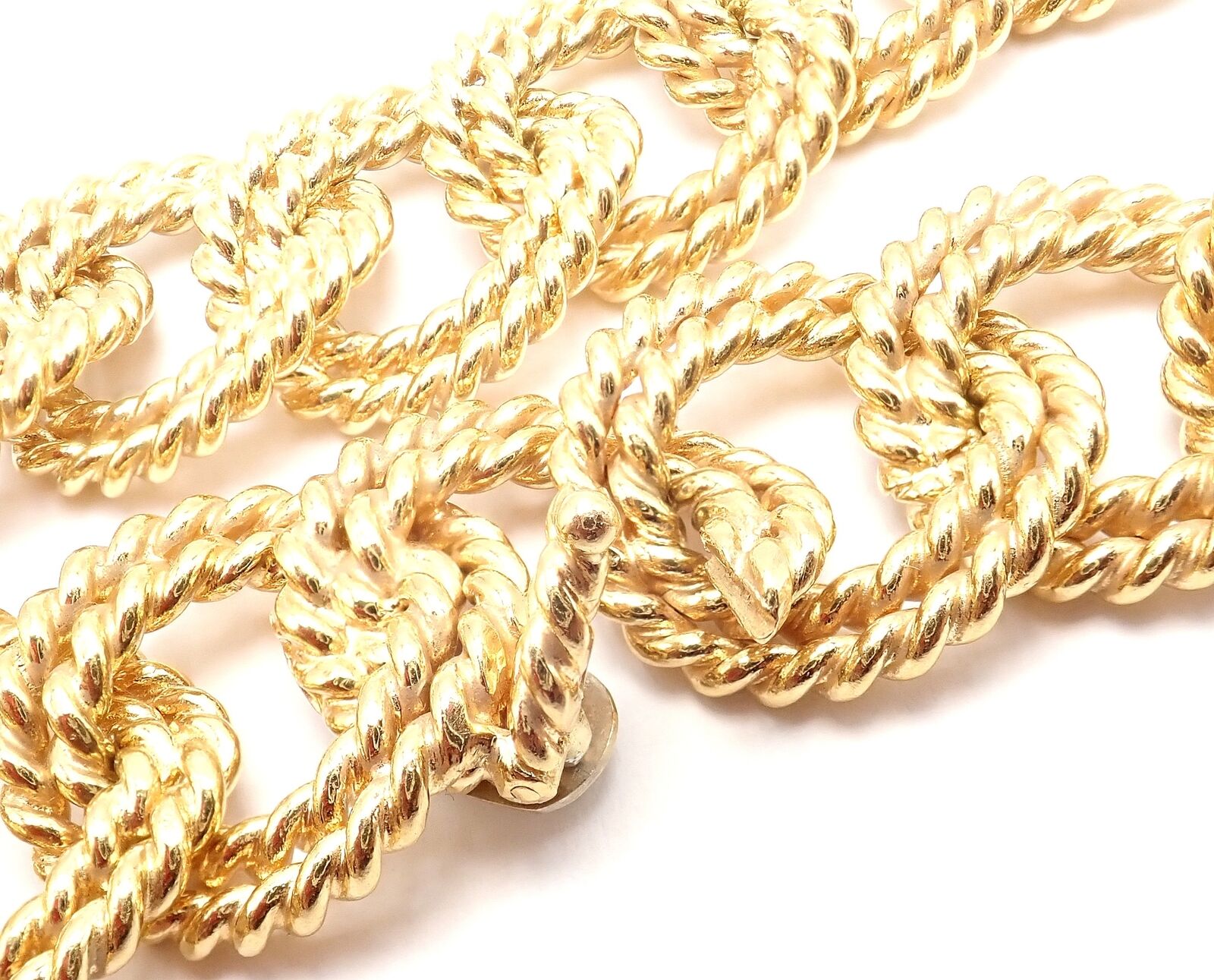 Authentic Verdura 18k Yellow Gold Rope Link Choker Necklace - Vintage Luxury Jewelry for Women - Perfect for Evening Parties, Weddings & Special Occasions