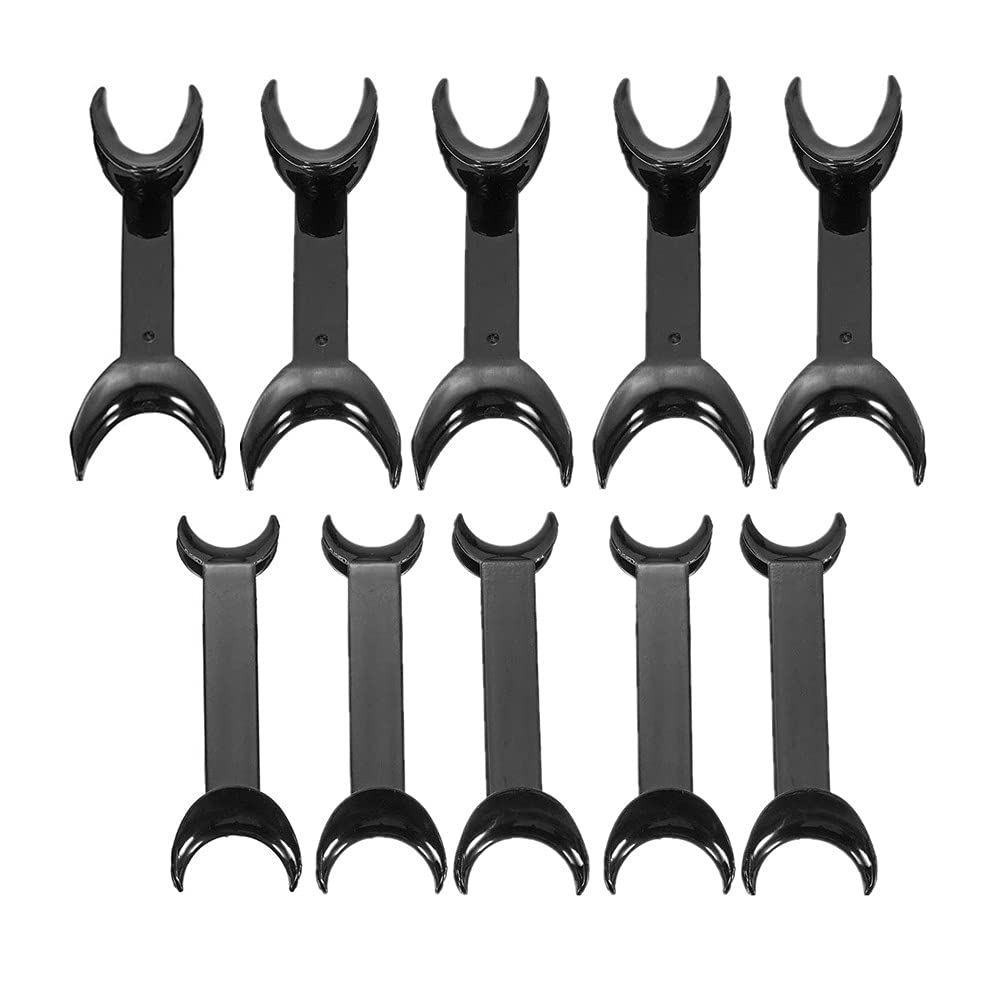10 Pcs T-Shape Black Intraoral Cheek Lip Retractor - Double Head Dental Mouth Opener for Teeth Whitening, Orthodontic & Surgical Procedures - Perfect for Dentists, Hygienists & DIY Teeth Whitening at Home