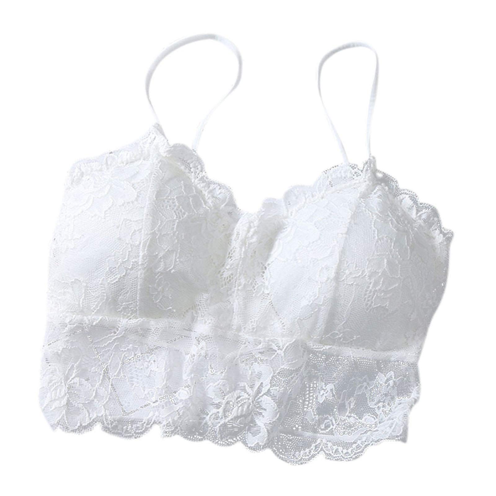 1 Piece Women's Sexy Vest with Chest Pad - Criss Cross Lace Strapless Sports Bra & Nightgown for Girls (White) - Perfect for Yoga, Sleepwear & Intimate Moments