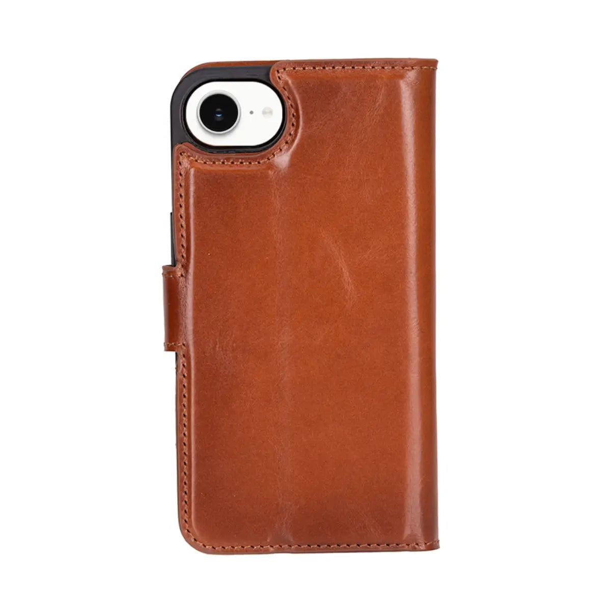 Premium Burnished Tan Leather Wallet Case for iPhone 16e - Slim Protective Phone Cover with Card Slots | Perfect for Everyday Use, Travel & Business (iPhone 16e Case)