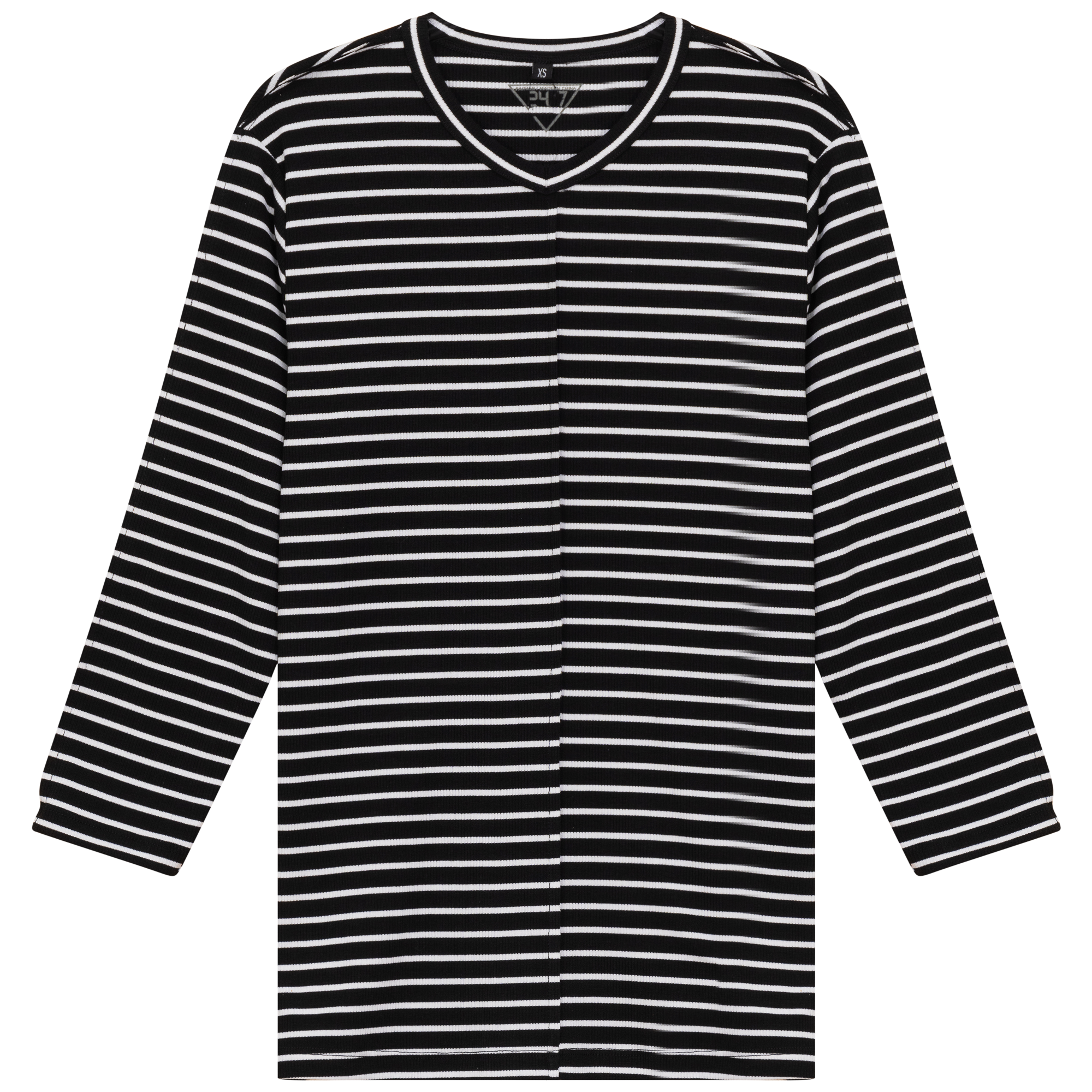 Stylish Striped Ribbed V-Neck T-Shirt for Women - Casual & Comfortable Everyday Wear - Perfect for Outfits, Layering, and Summer Fashion