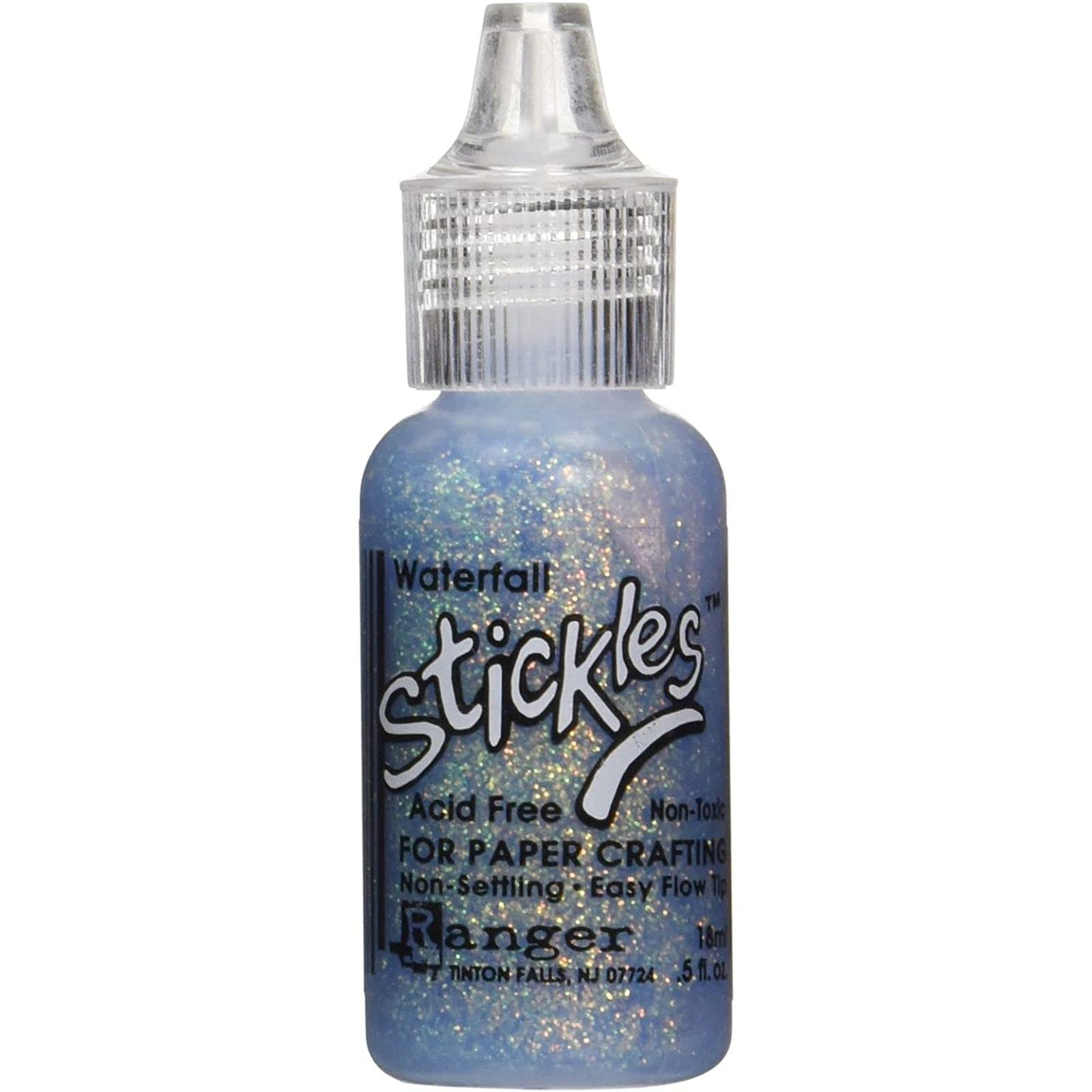 Ranger Stickles Glitter Glue 0.5 oz - Waterfall Color - Non-Toxic Sparkle Adhesive for DIY Crafts, Scrapbooking & Card Making - Perfect for Holiday Decorations, Gift Wrapping & Kids Art Projects