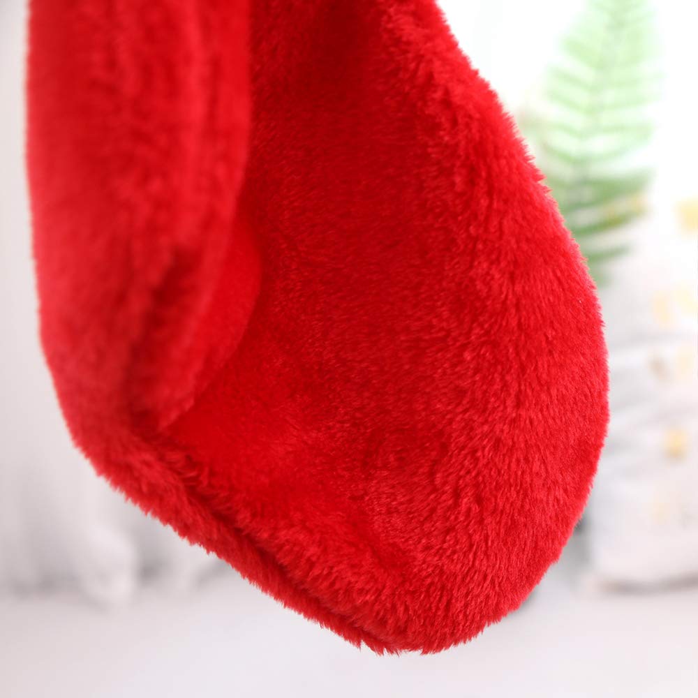 Large Plush Red & White Christmas Stockings - 2 Pack for Holiday Home Decor, Personalized Xmas Tree & Fireplace Hanging Stockings, Party Decorations | Perfect for Christmas Gifts, Family Gatherings & Festive Celebrations
