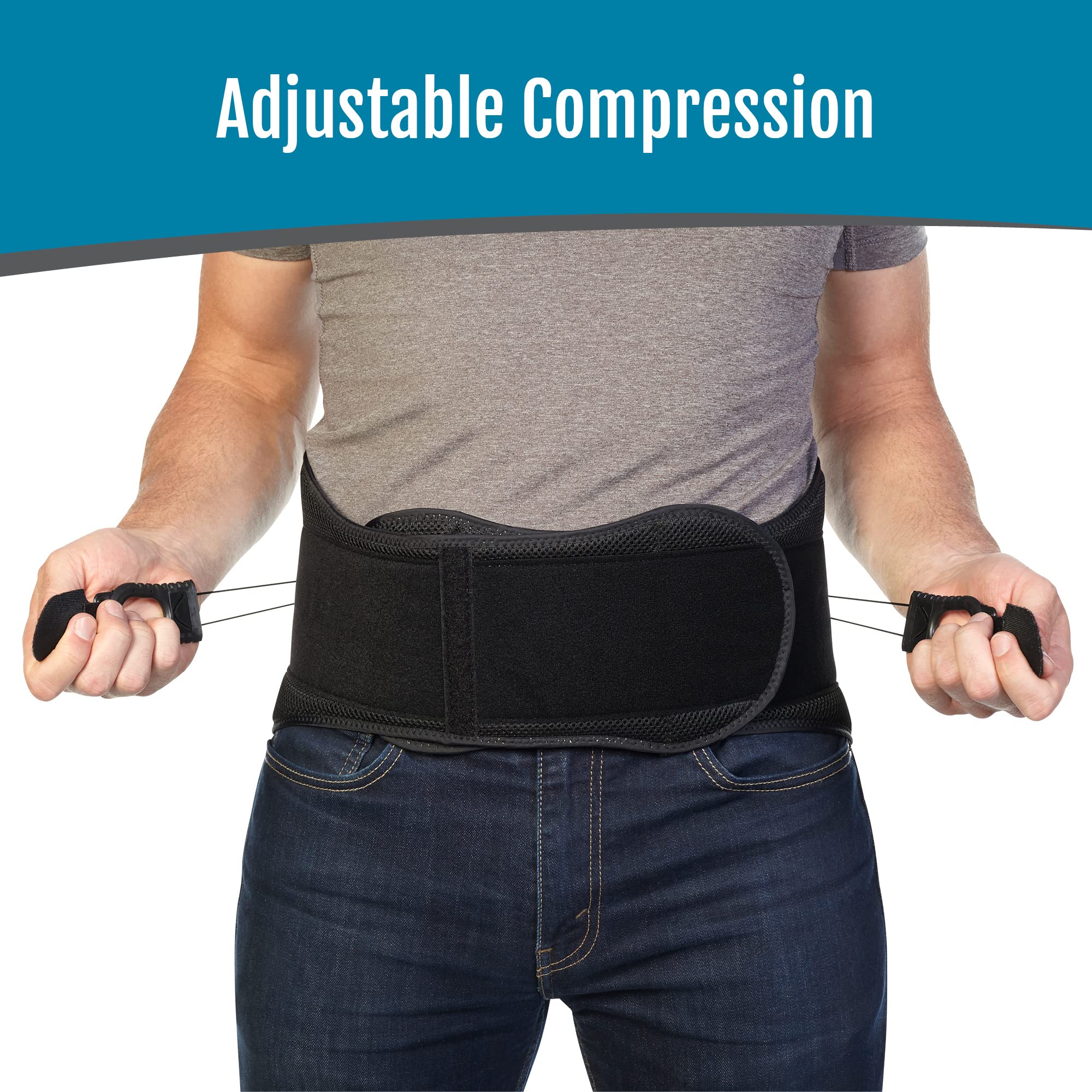 BioSkin Vector Back Brace - Adjustable Lumbar Support Belt for Lower Back Pain Relief, Sciatica & Herniated Disc - Ideal for Office Work, Driving & Post-Surgery Recovery
