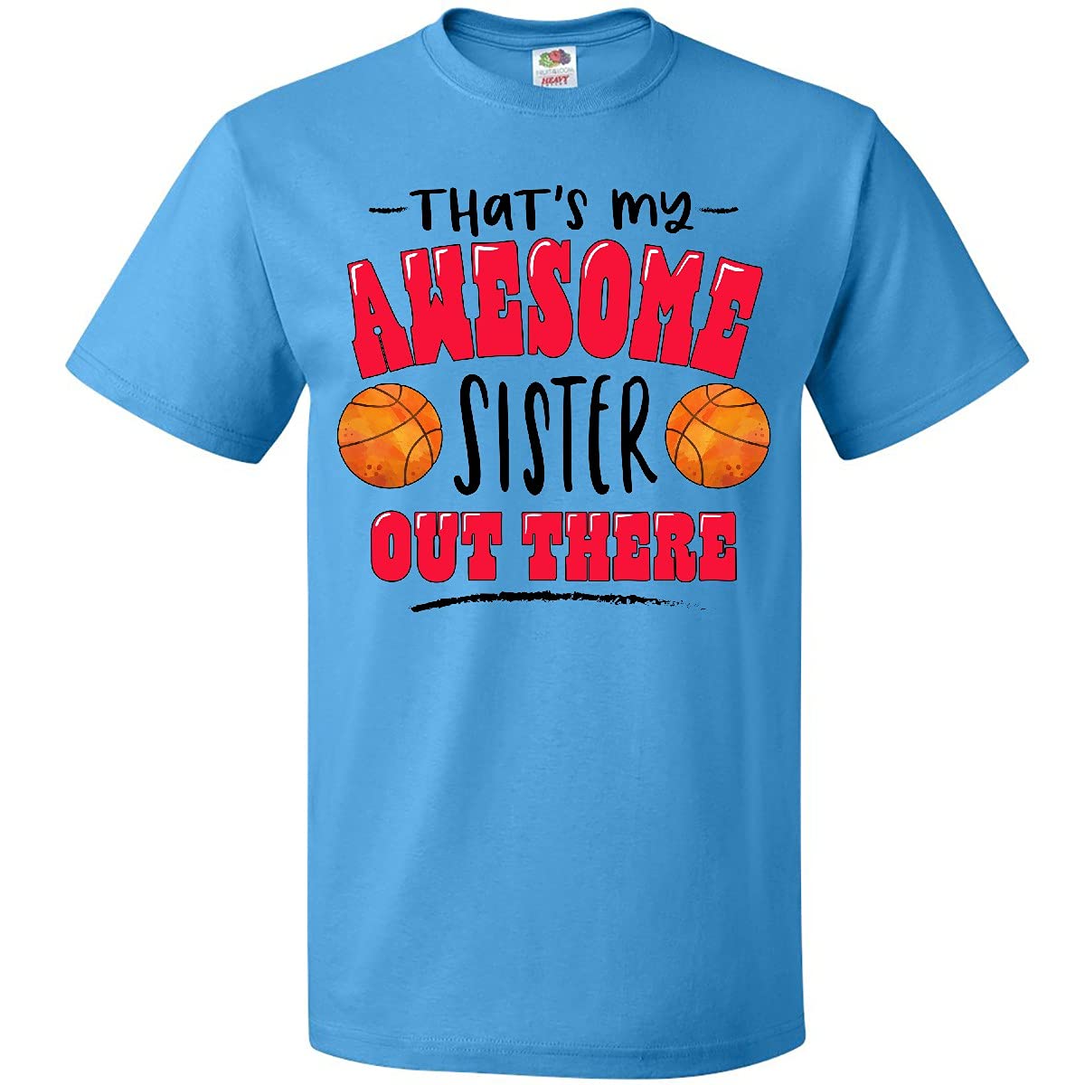 Inktastic 'That's My Awesome Sister' Basketball Design T-Shirt - Perfect for Sibling Support & Game Day Outfits