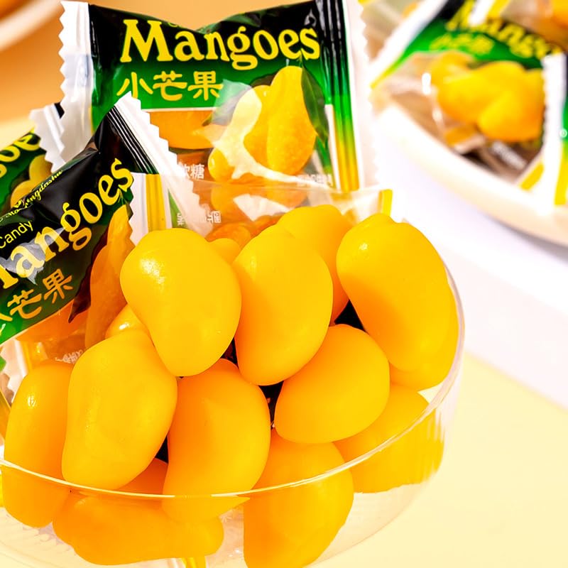 Chinese Mango Toffee Candy - Healthy Fruit Juice Gummy Snacks for Office & Travel (100G)