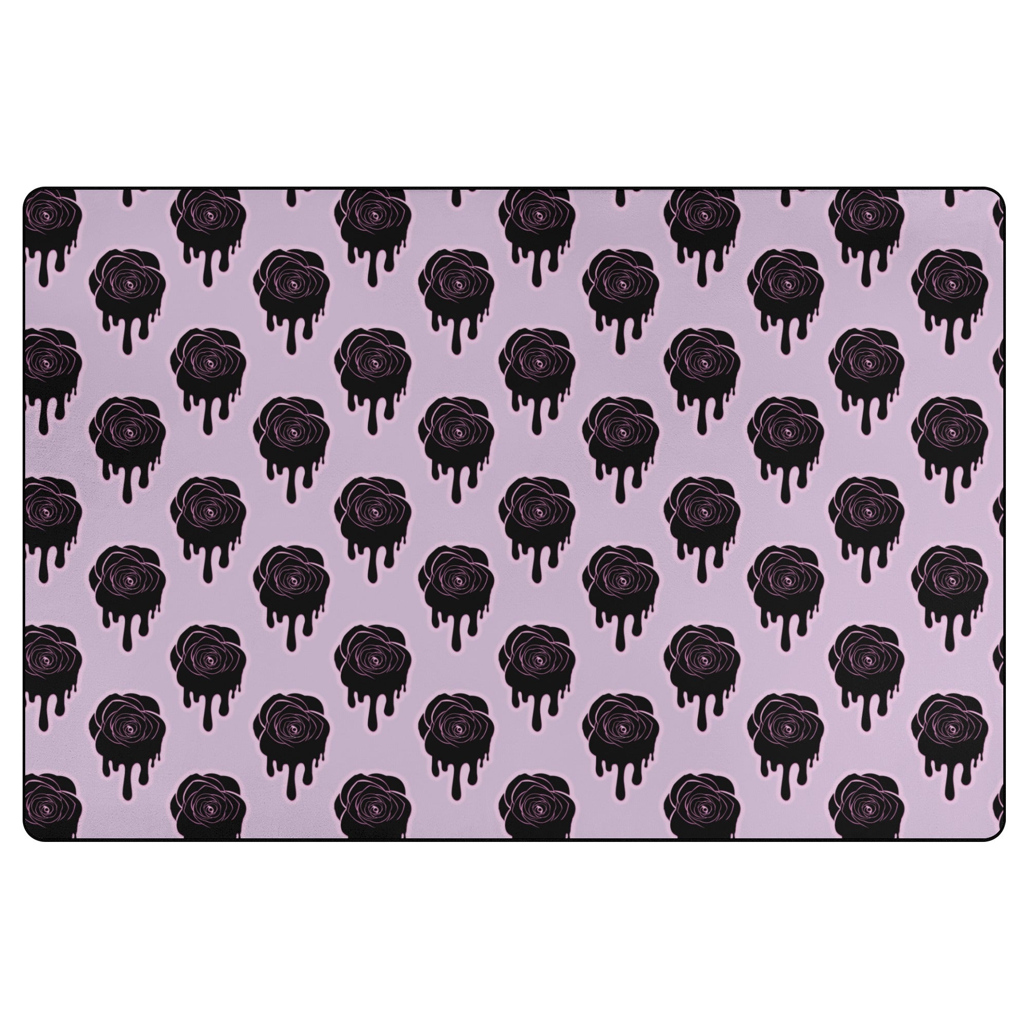 Stylish Black Rose Area Rug for Living Room - Soft & Durable Home Decor - Perfect for Modern, Boho & Farmhouse Interior Design