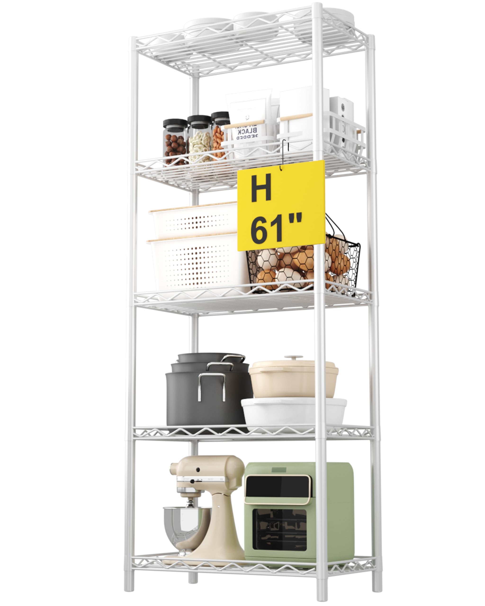 HOMEFORT 5-Tier Heavy Duty Metal Wire Shelving Unit - 21