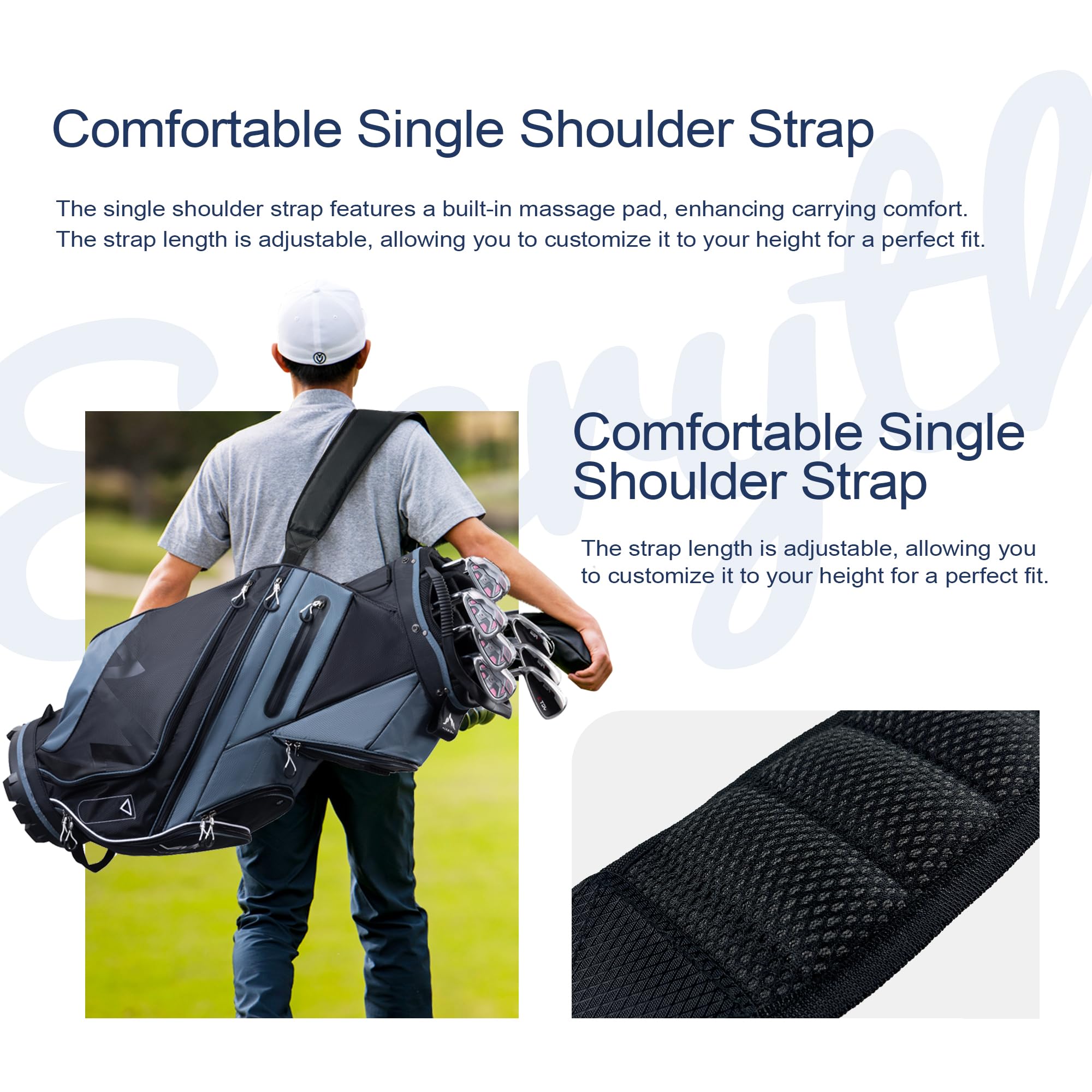 14-Way Golf Cart Bag with Organizer Divider & Rain Cover - Premium Golf Stand Bag for Men & Women - Perfect for Golf Course & Driving Range Use