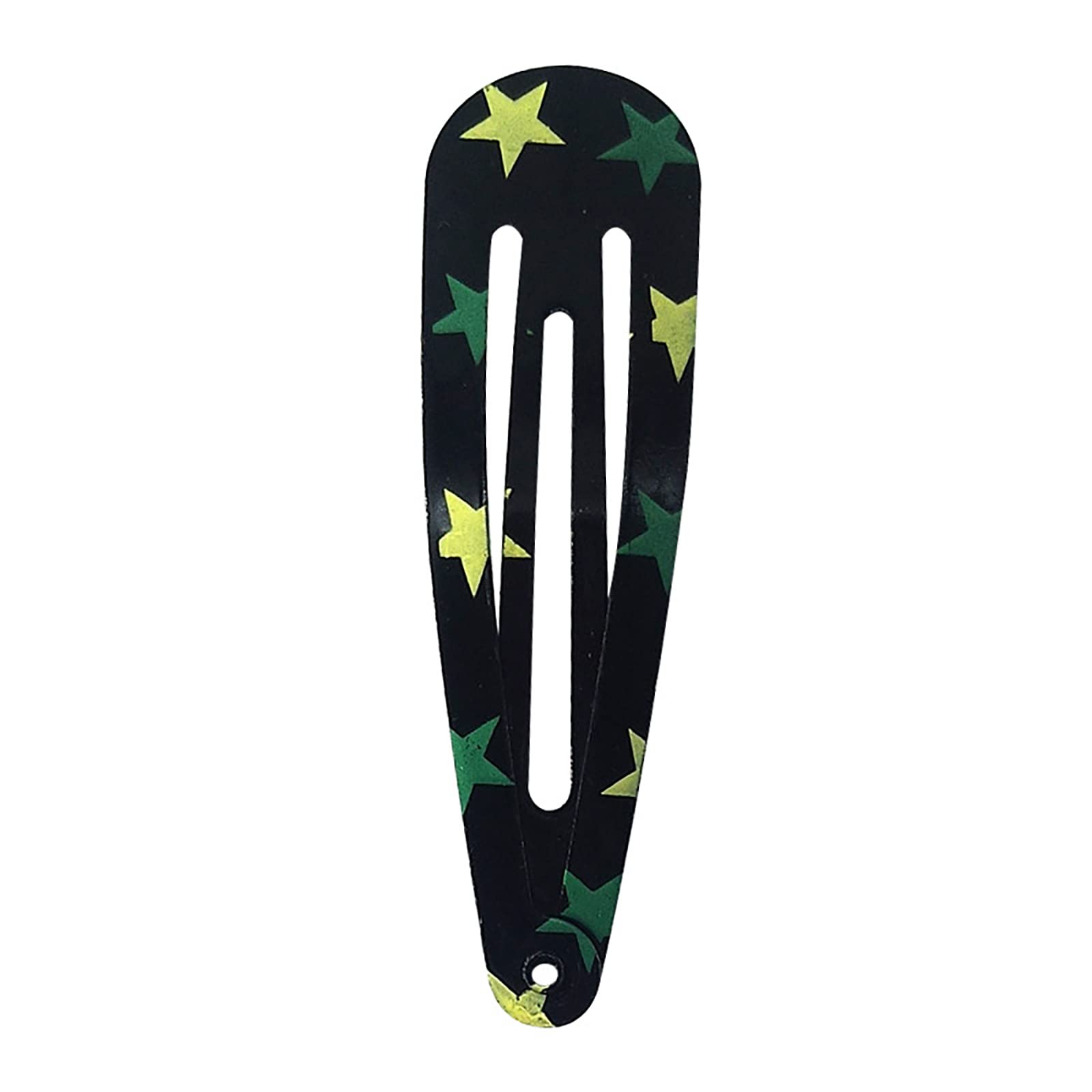 10 PCS 2 Inch Snap Hair Clips - No Slip Metal Barrettes with Cute Stars Pattern for Women, Girls, Kids & Teens | Perfect for School, Parties & Everyday Hairstyles