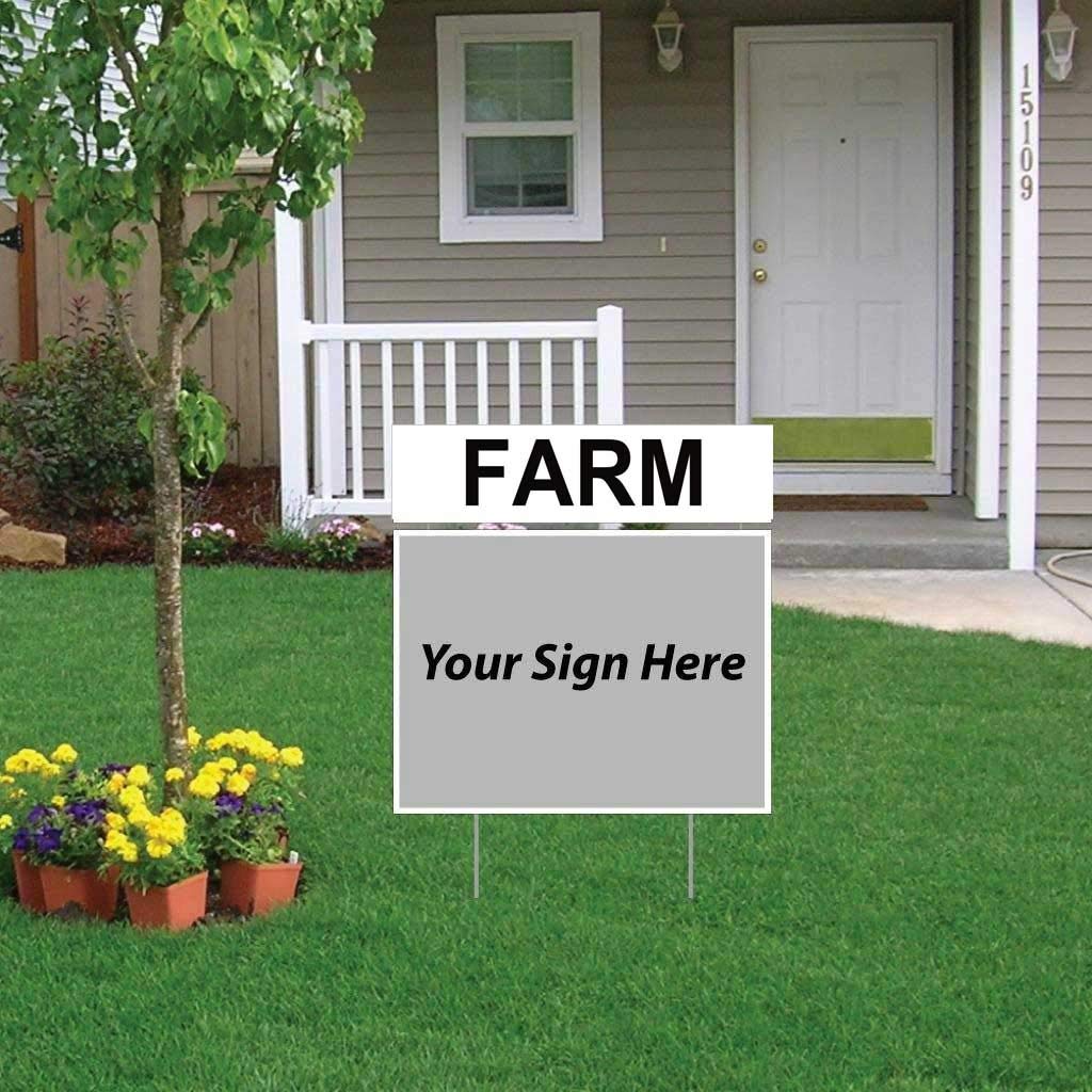 VictoryStore Realtor Yard Signs Set of 4 - Double-Sided 6x24 Inch Black Printed Rider Signs with 8 Pins - Perfect for Farm Properties, Open Houses & Real Estate Marketing