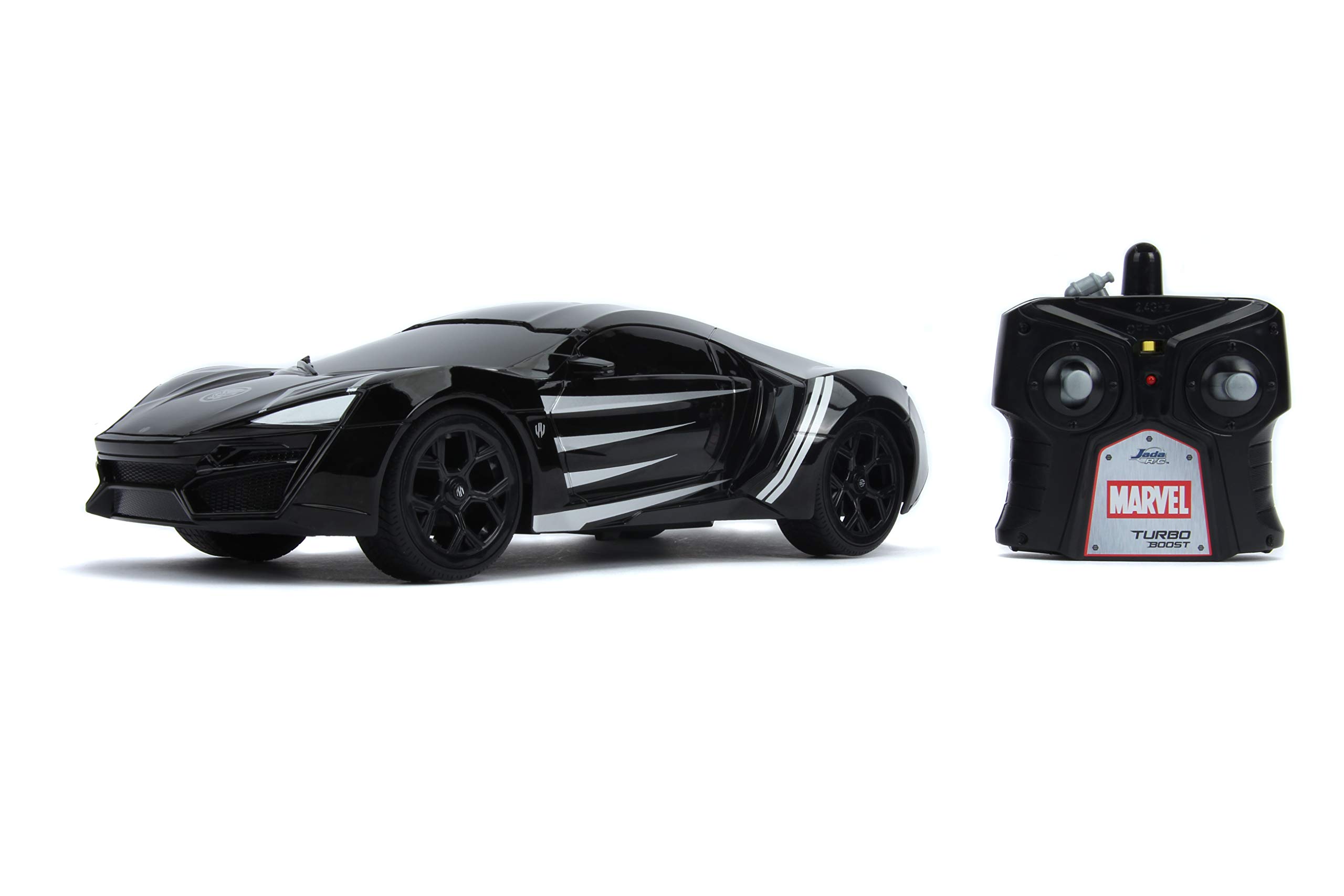 Marvel Black Panther 1:16 Scale Lykan Hypersport RC Car - Remote Control Racing Vehicle for Kids & Adults | Collectible Toy for Superhero Fans & Indoor/Outdoor Play