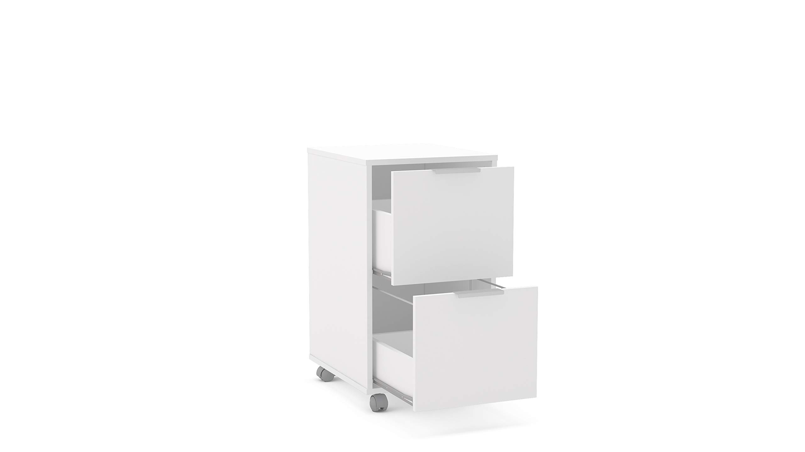 Polifurniture Durban 2-Drawer File Cabinet, White - Office Storage Solution for Home & Business Organization