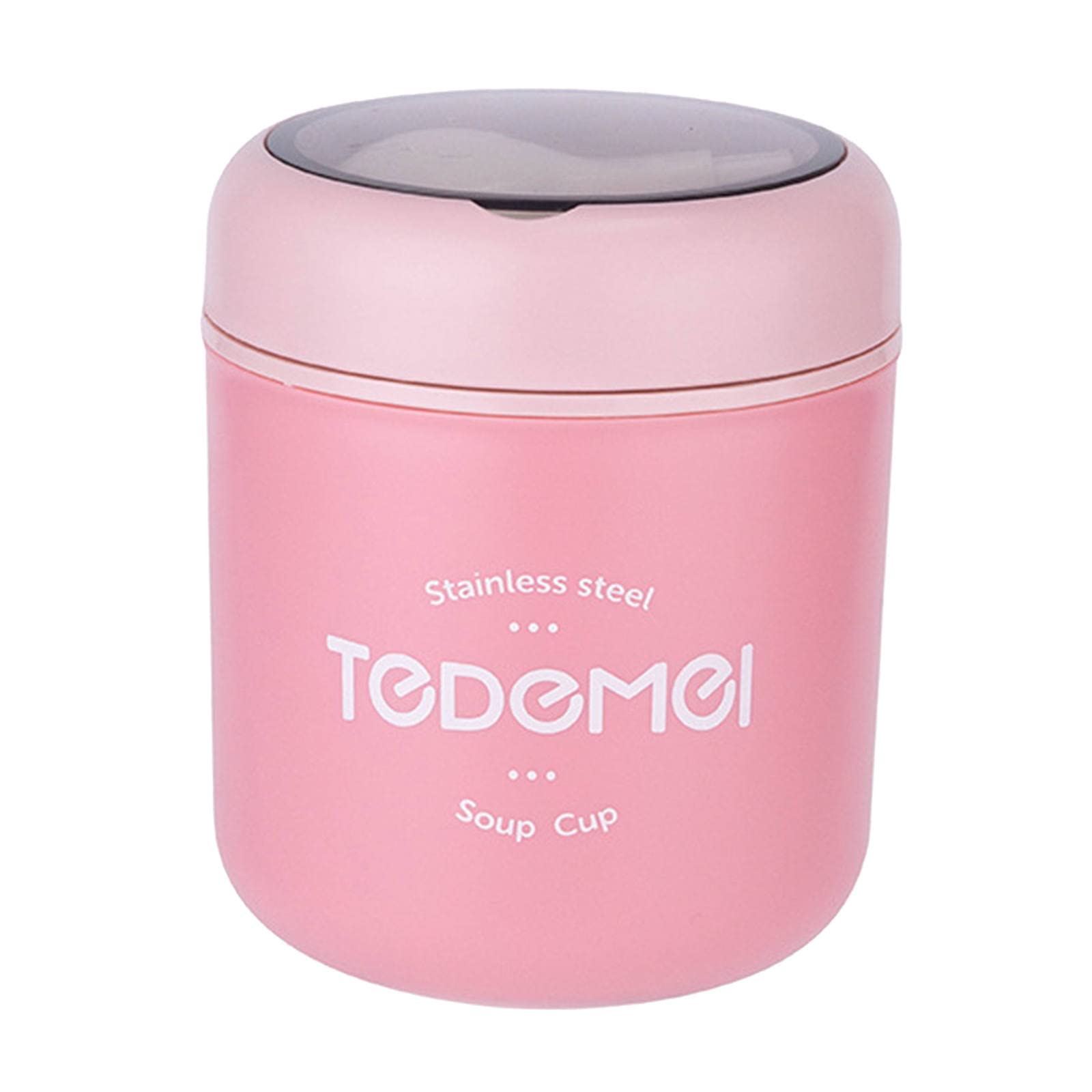 Insulated Thermal Cup for Soup & Porridge - Portable Food Container for Office, Camping & Travel - BPA-Free, Leak-Proof, Keeps Food Hot/Cold - Pink (Great for Meal Prep, Hiking & Outdoor Adventures)