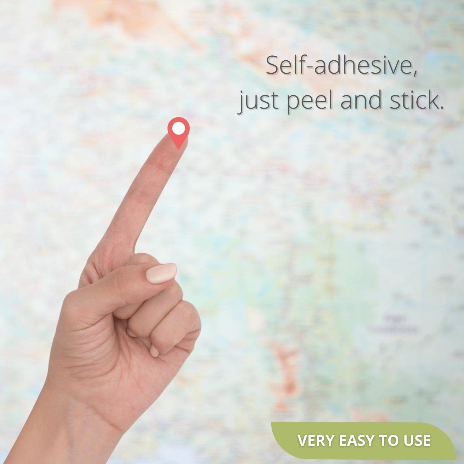 DealzEpic Self-Adhesive Map Location Marker Stickers - Peel & Stick Pointer Labels for Maps, Planners & Bulletin Boards - Perfect for Office Organization, Travel Planning & Classroom Projects