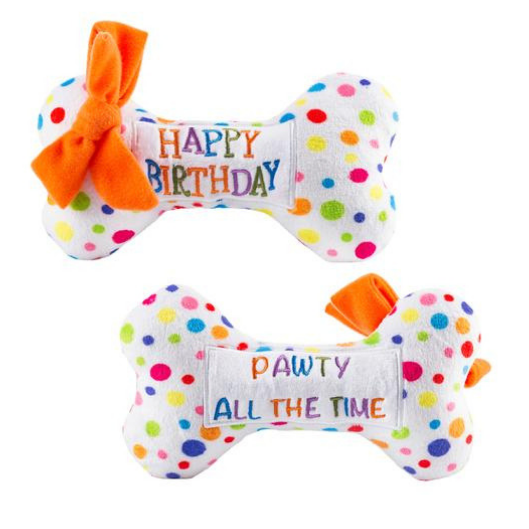 Happy Birthday Bone Dog Toy - Durable Chew Toy for Small & Large Dogs - Perfect Gift for Birthday, Training & Playtime