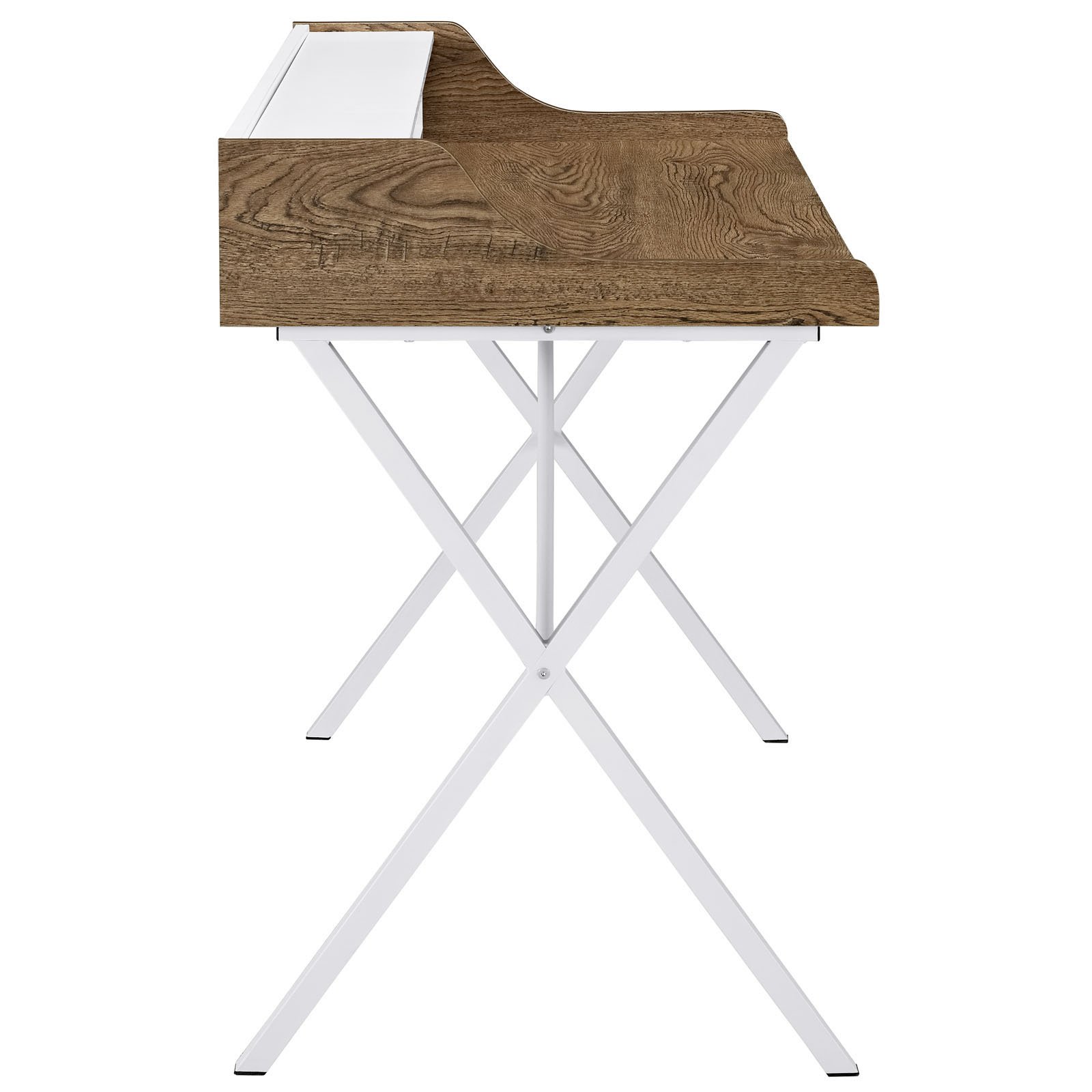 Modway Walnut Bin Desk - Stylish Home Office Desk with Storage Bins for Small Spaces, Dorm Rooms & Workspaces