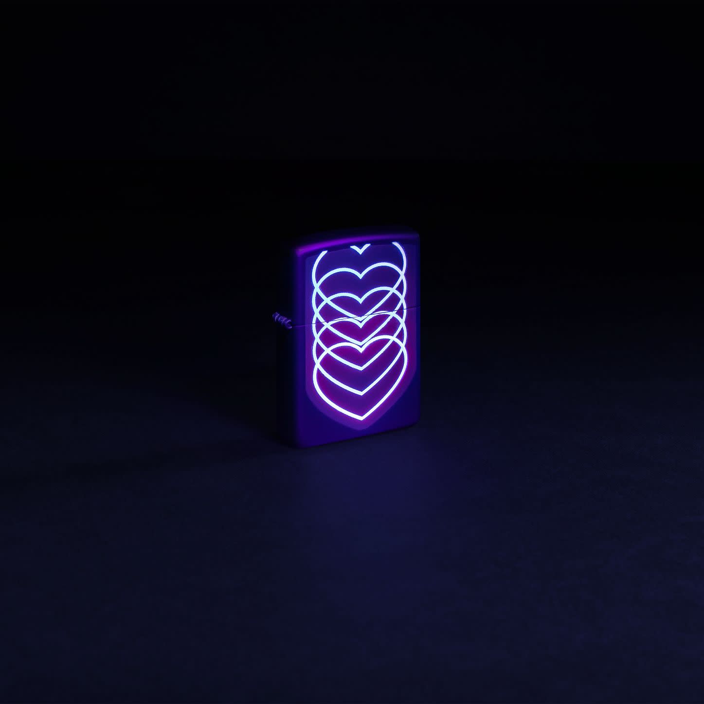 Black Light Heart Design LED Wall Art - Glow in The Dark Room Decor for Bedroom, Party & Home Aesthetic