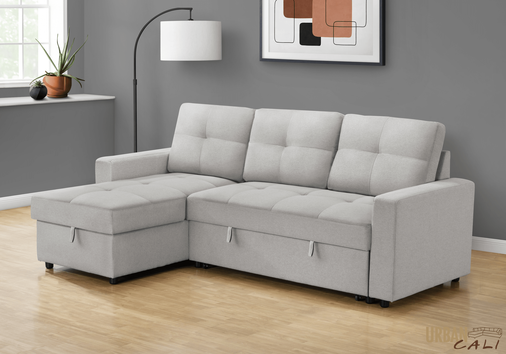 Venice Sleeper Sectional Sofa Bed with Reversible Storage Chaise - 5 Color Options | Convertible Couch for Small Spaces, Guest Room & Apartment Living