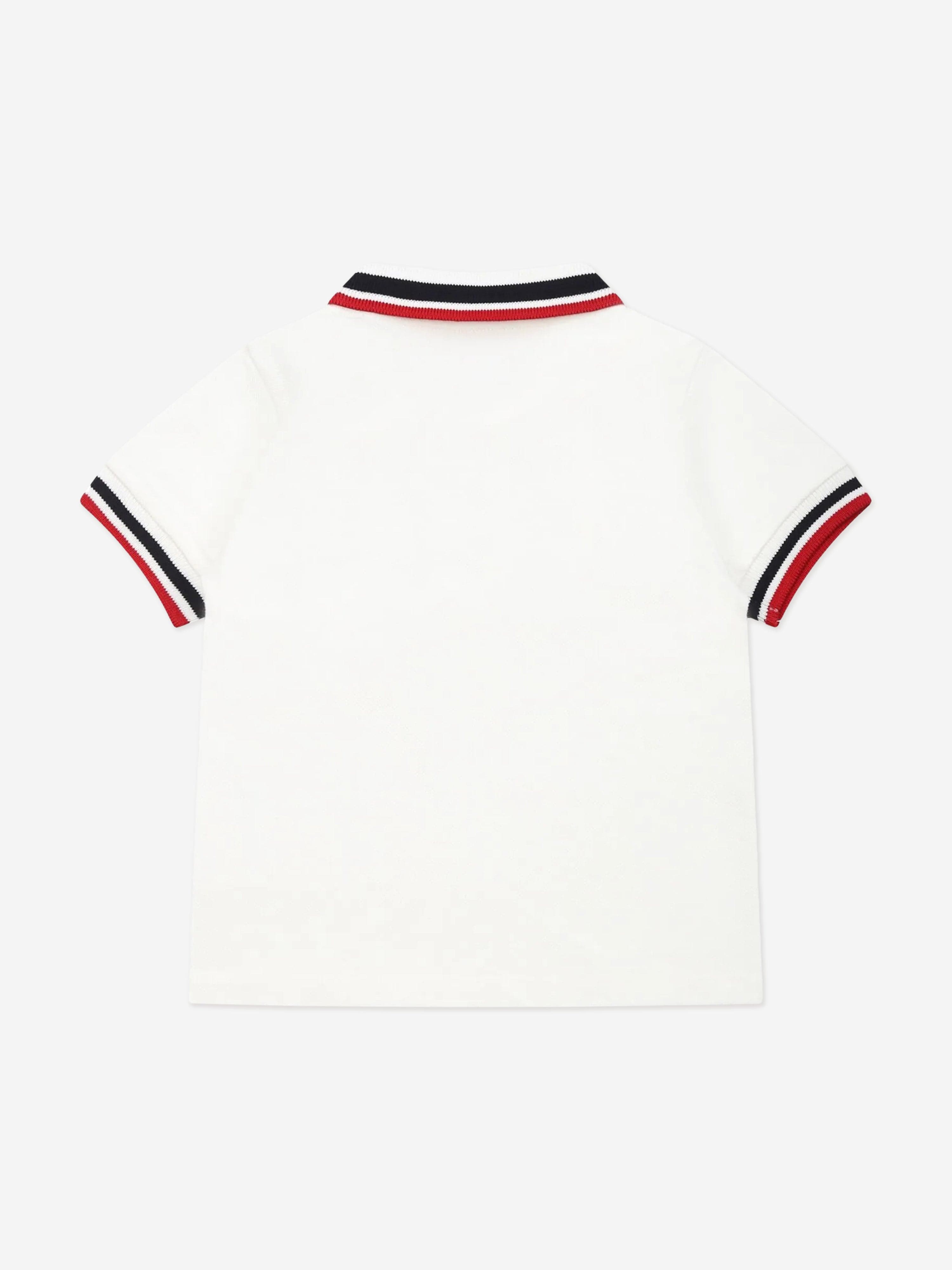 Baby Boys Logo Polo Shirt in White - Soft Cotton Short Sleeve Top for Toddlers | Perfect for Playdates, Parties & Family Photos