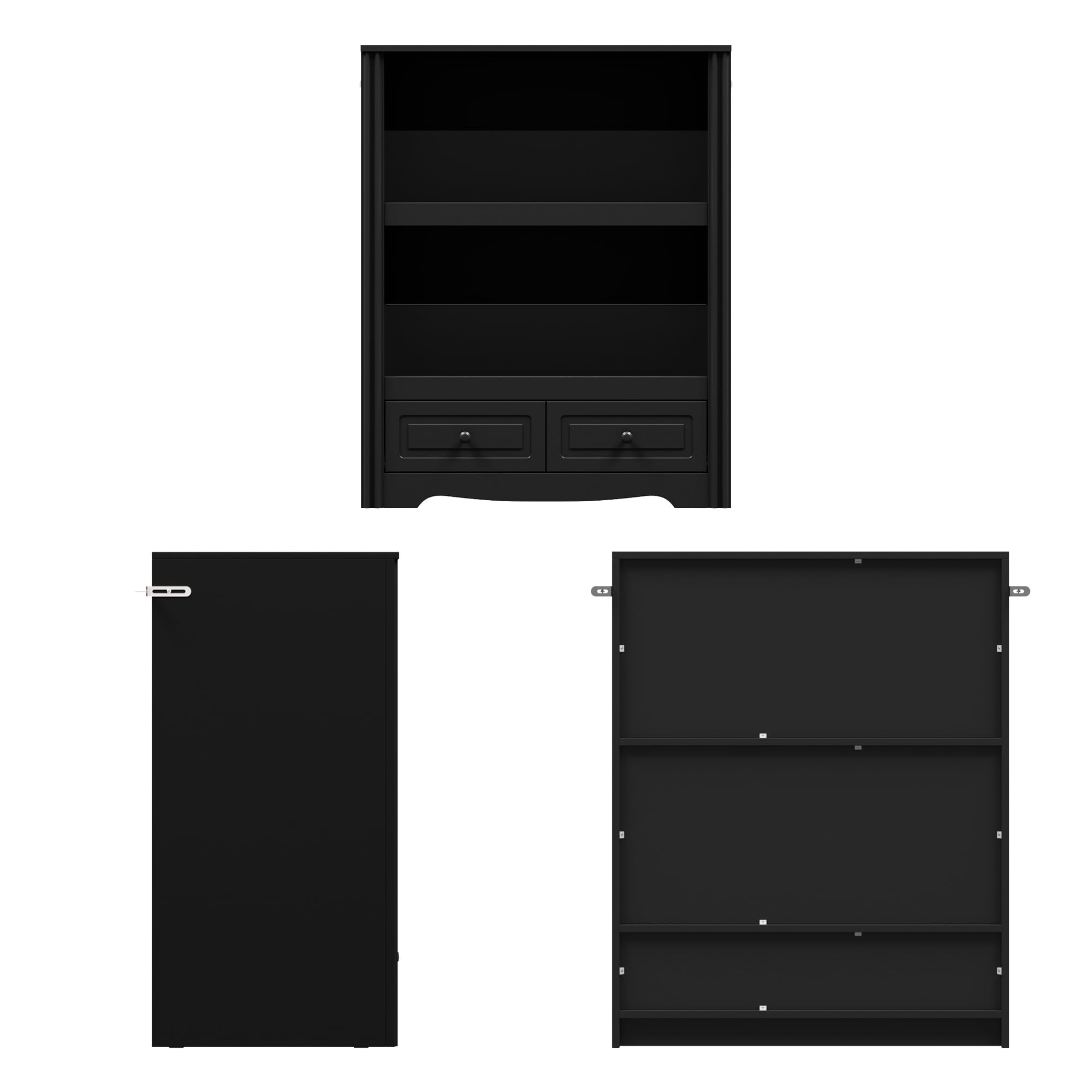 Premium Guinea Pig Cage & Small Animal Habitat - 2-Tier Hamster Cage with Large Drawers | Durable Critter Nation Style Enclosure for Rabbits, Ferrets & Rodents | Perfect for Pet Observation & Home Decor (Black)