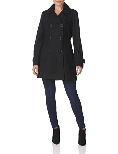 Anne Klein Women's Classic Double Breasted Wool Coat - Winter Trench Coat for Office, Business & Formal Occasions