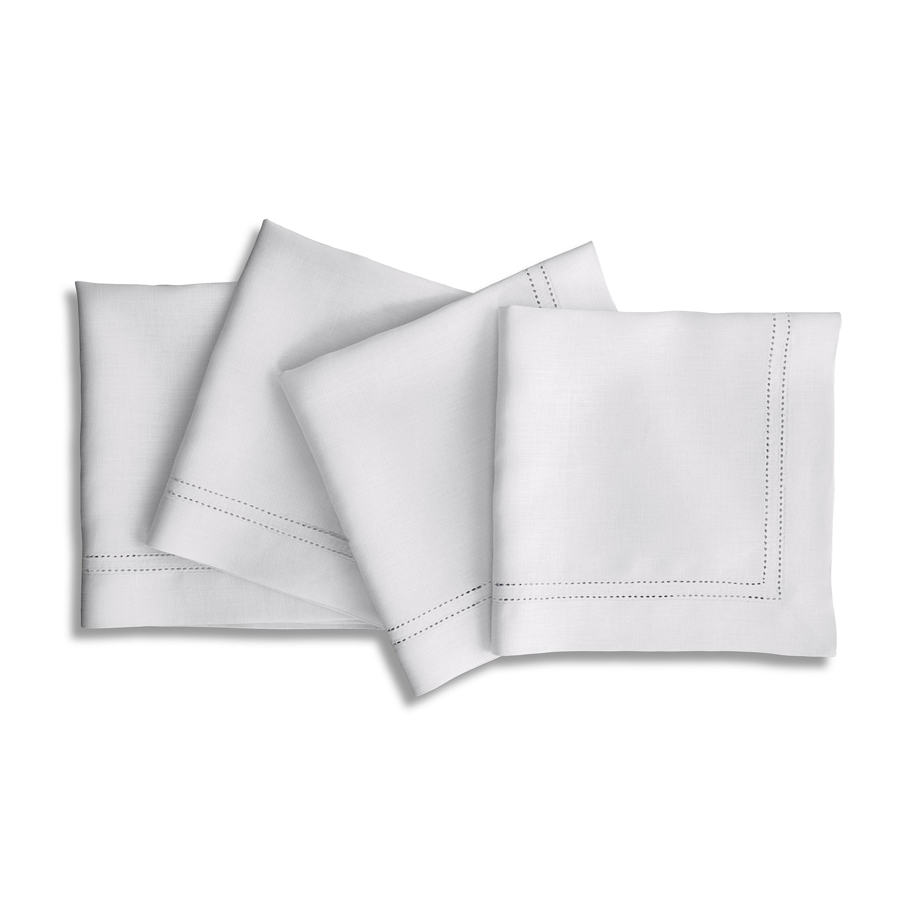 Premium Linen Double Hemstitch Napkins Set of 4 - Elegant Dinner Table Decor for Formal Dining & Special Occasions